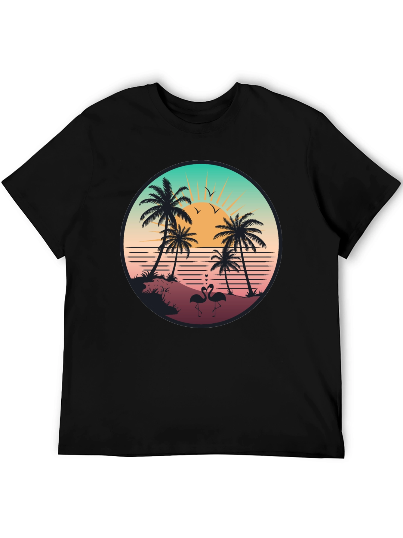 Tropical Sunset Flamingo T-Shirt