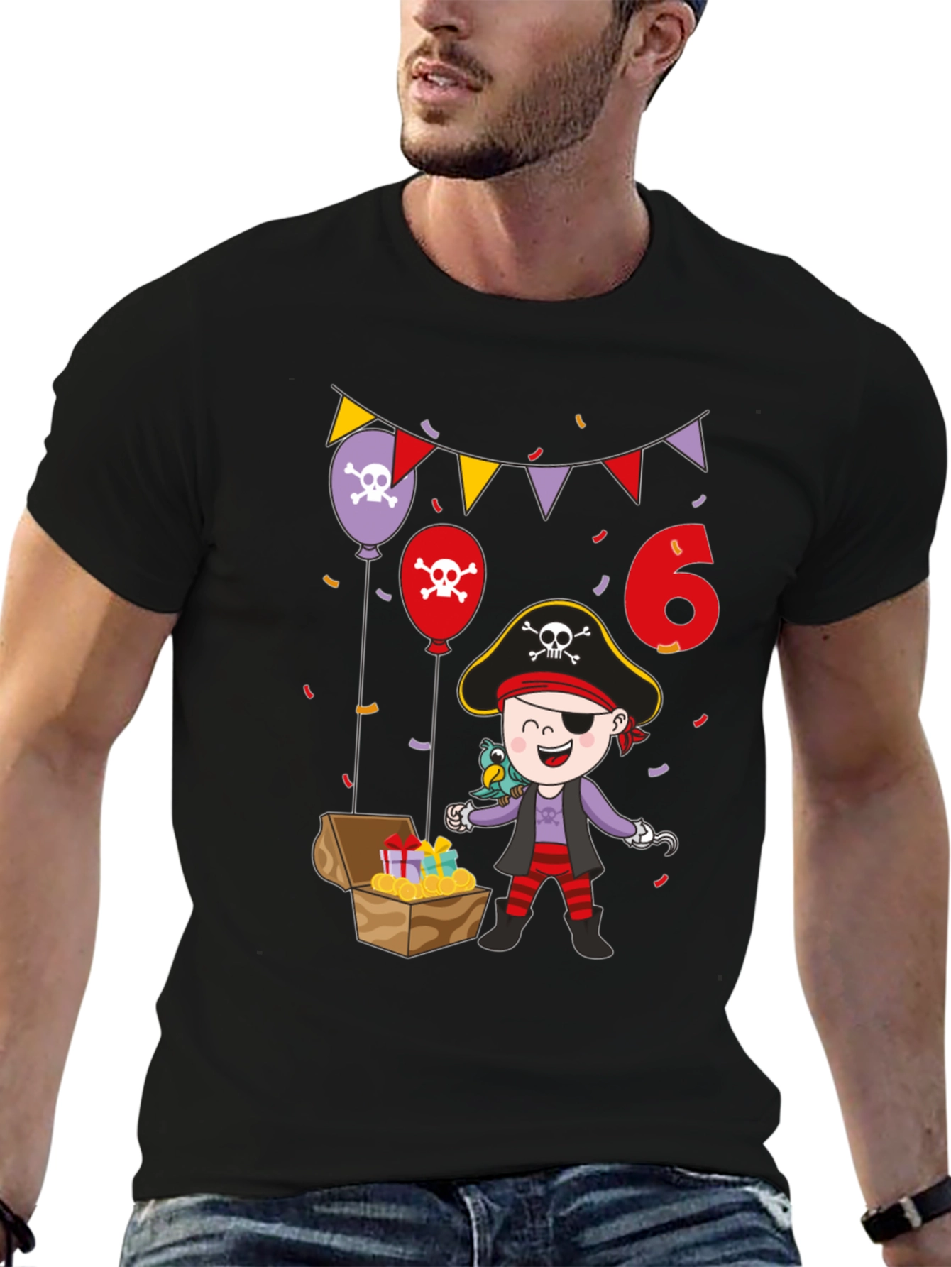 Pirate Birthday T-Shirt - Personalized 6th Birthday Gift