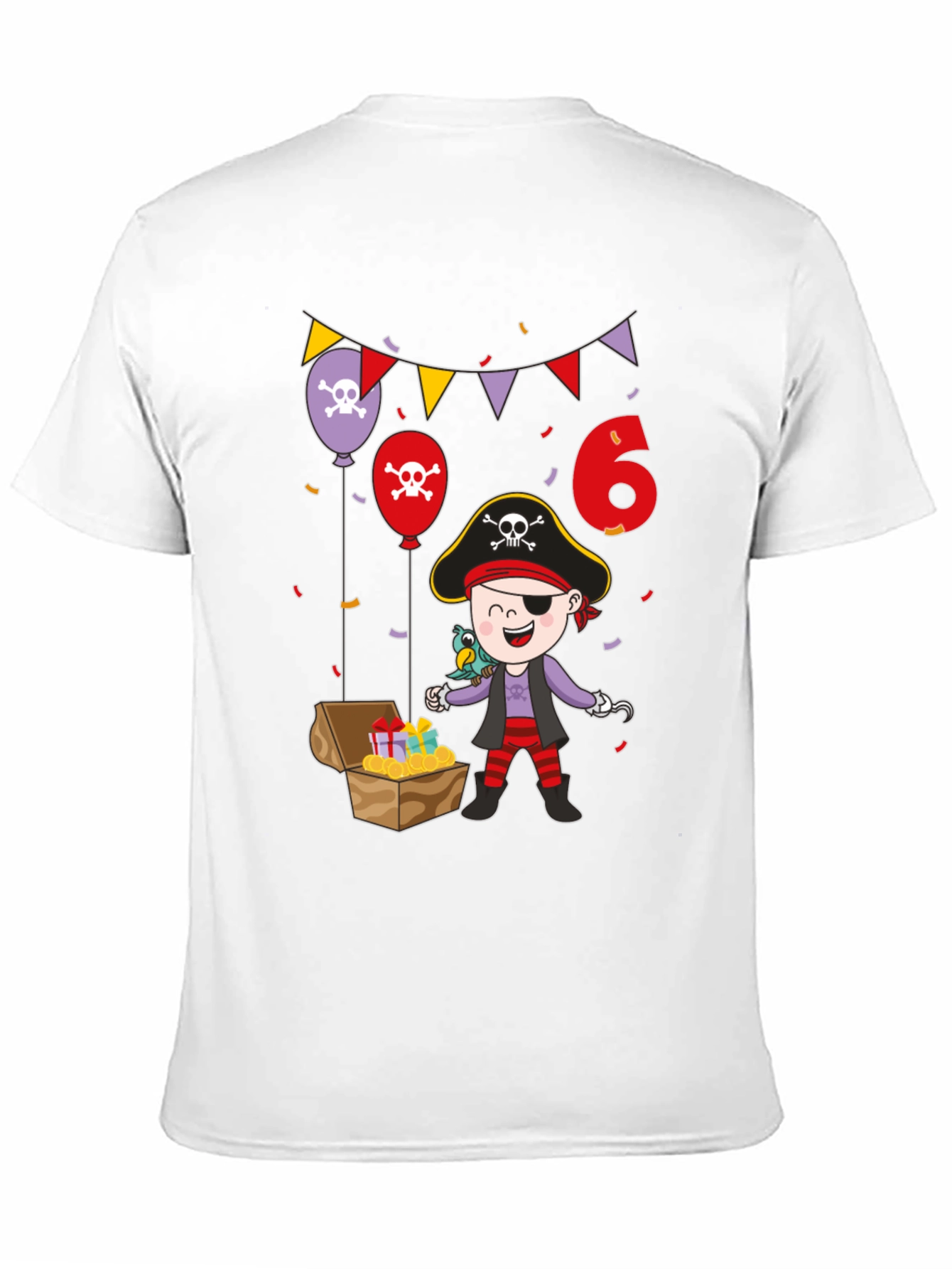 Pirate Birthday T-Shirt - Personalized 6th Birthday Gift