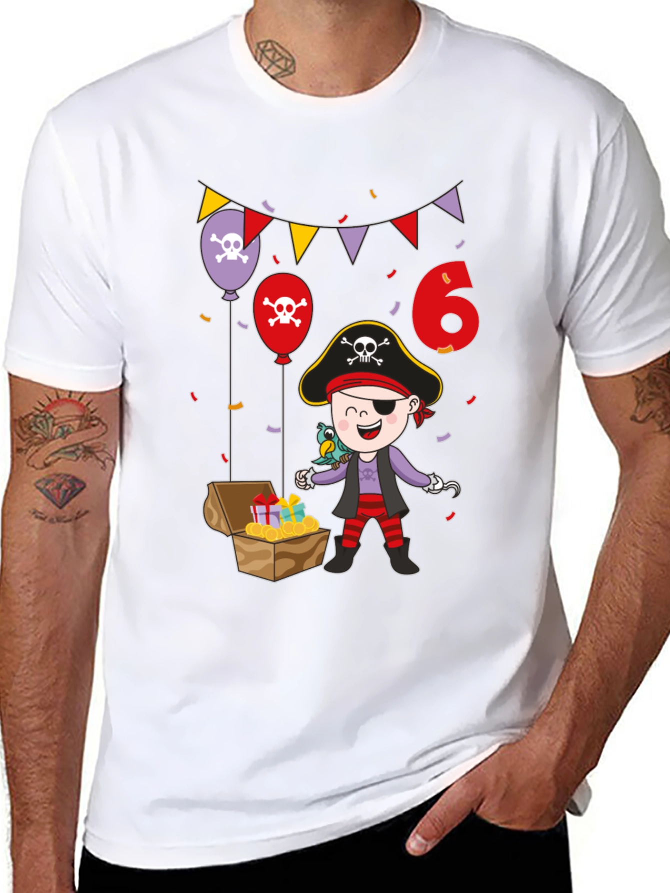 Pirate Birthday T-Shirt - Personalized 6th Birthday Gift