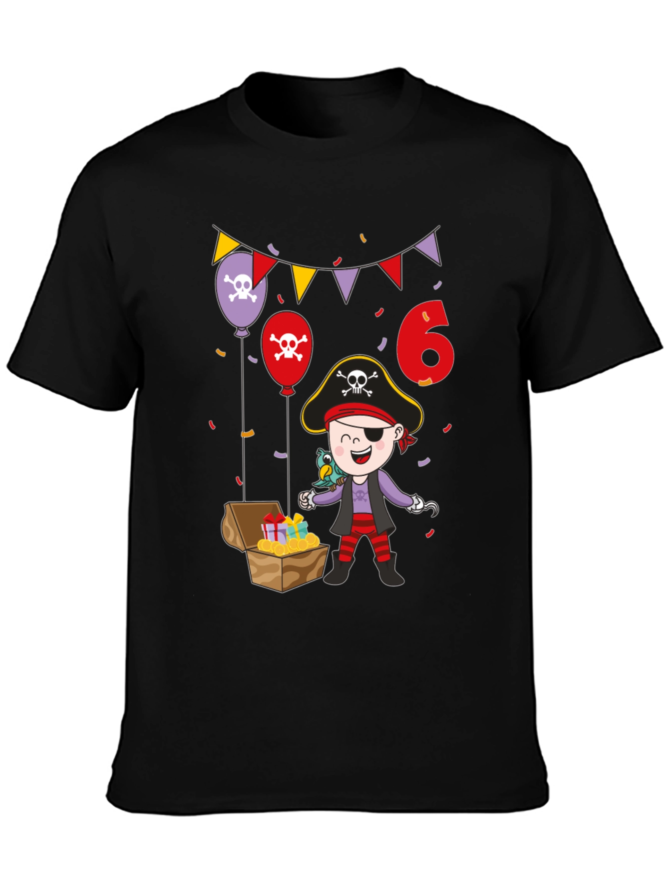 Pirate Birthday T-Shirt - Personalized 6th Birthday Gift