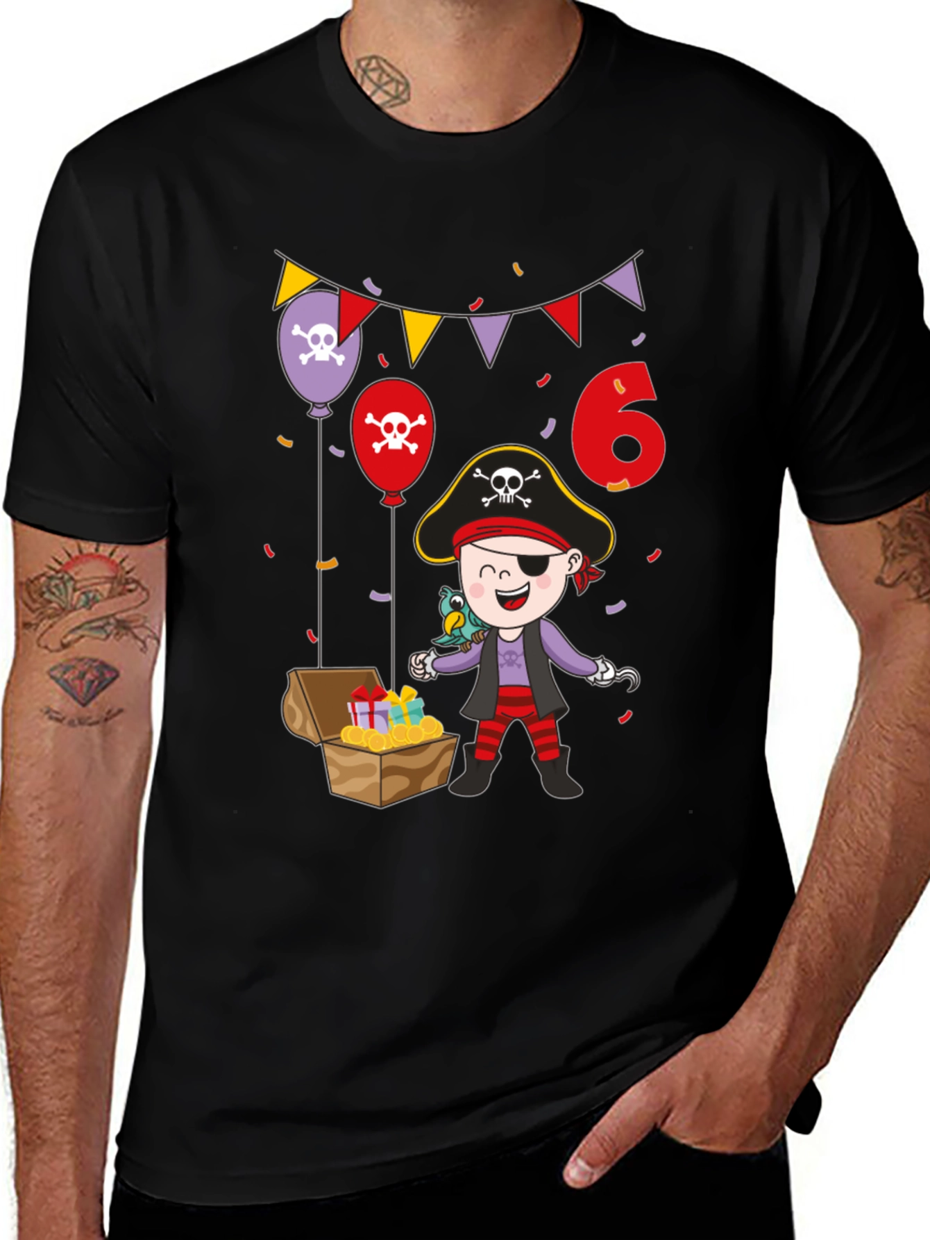 Pirate Birthday T-Shirt - Personalized 6th Birthday Gift
