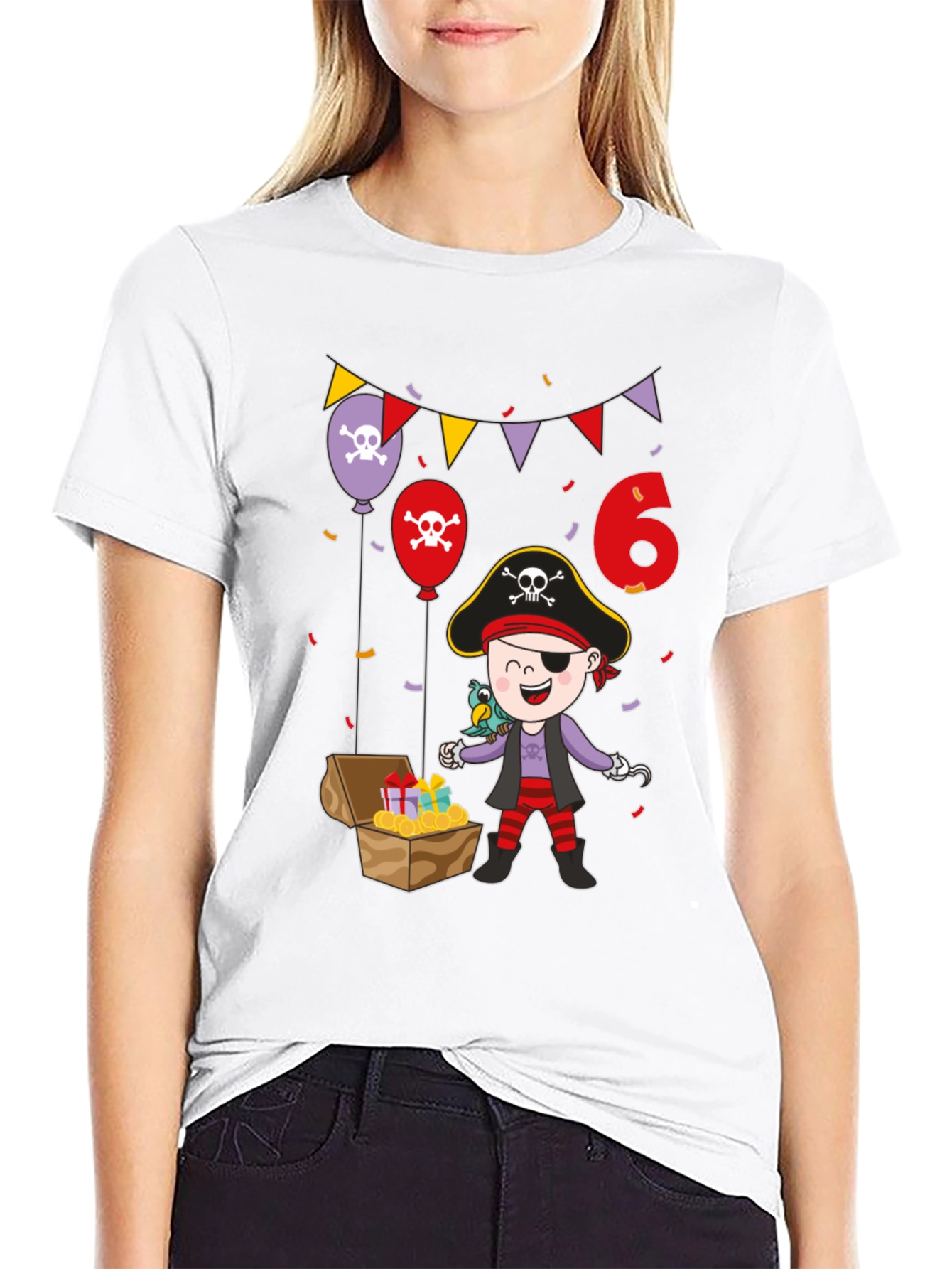 Pirate Birthday T-Shirt - Personalized 6th Birthday Gift