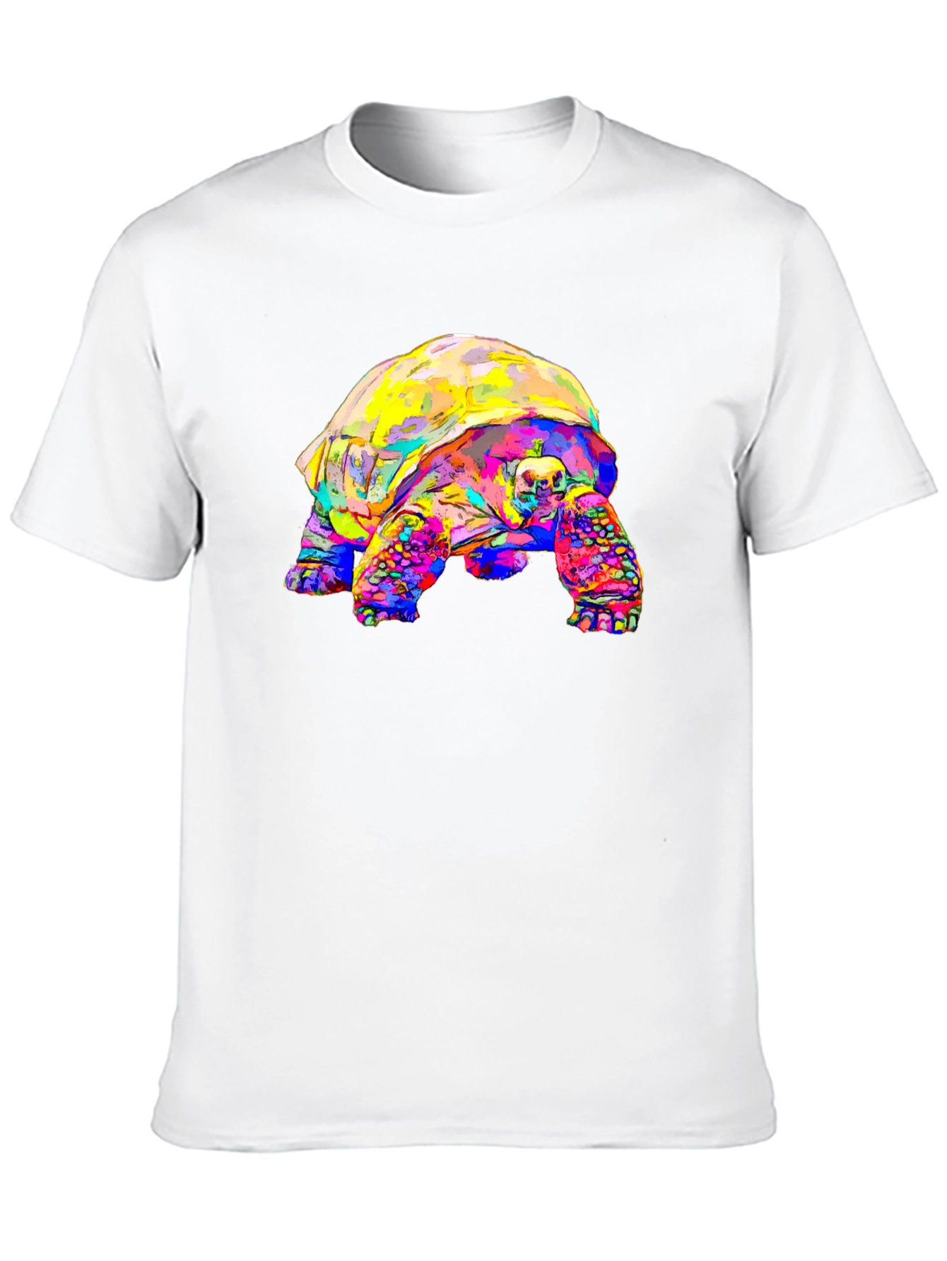 Vibrant Tortoise Graphic T-Shirt - Unique Animal Print