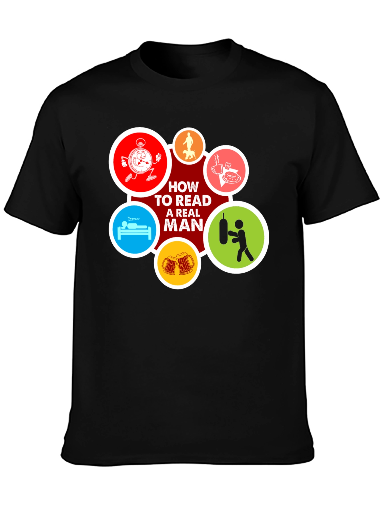 How to Read a Real Man Black T-Shirt