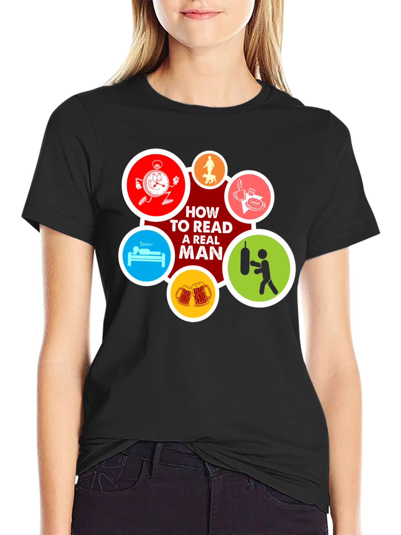 How to Read a Real Man Black T-Shirt