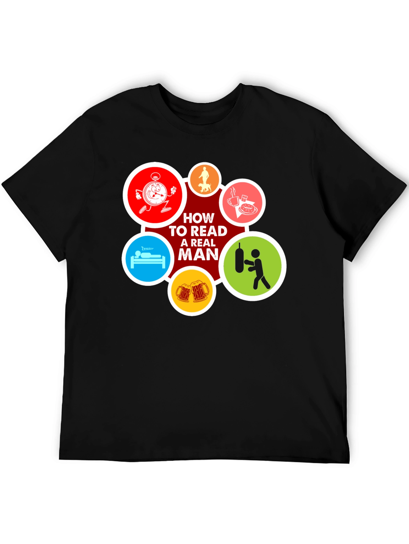How to Read a Real Man Black T-Shirt