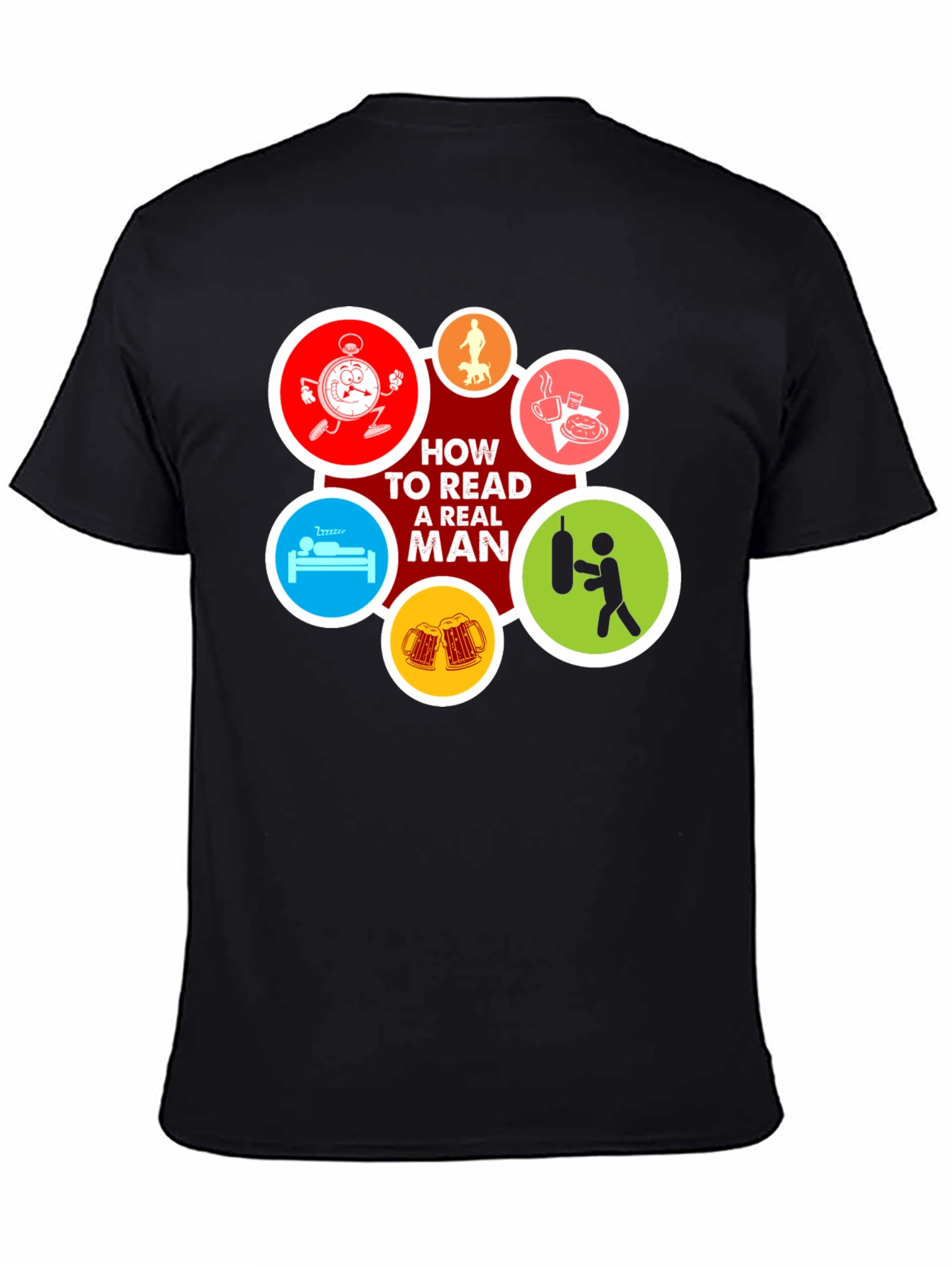 How to Read a Real Man Black T-Shirt