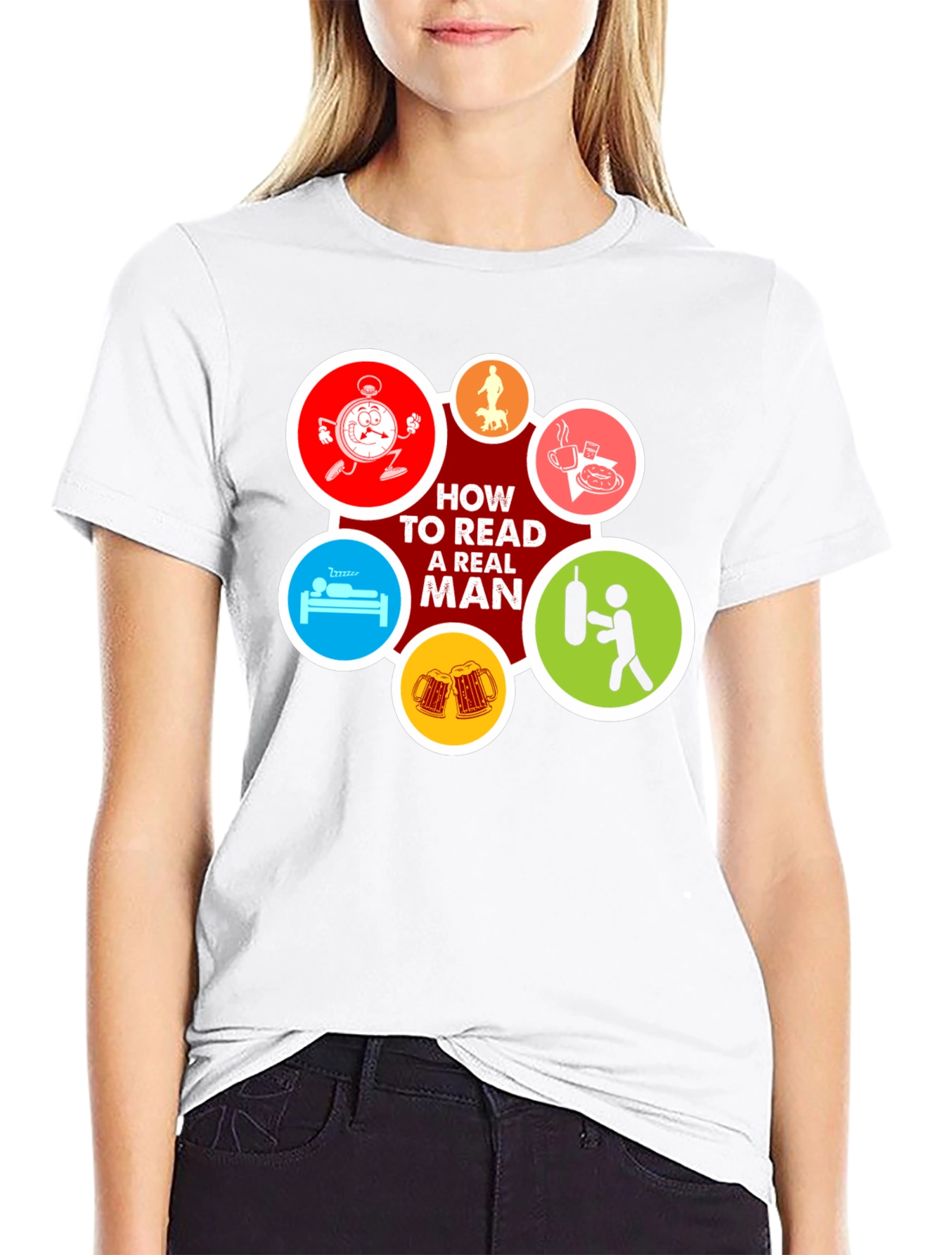 How to Read a Real Man Black T-Shirt