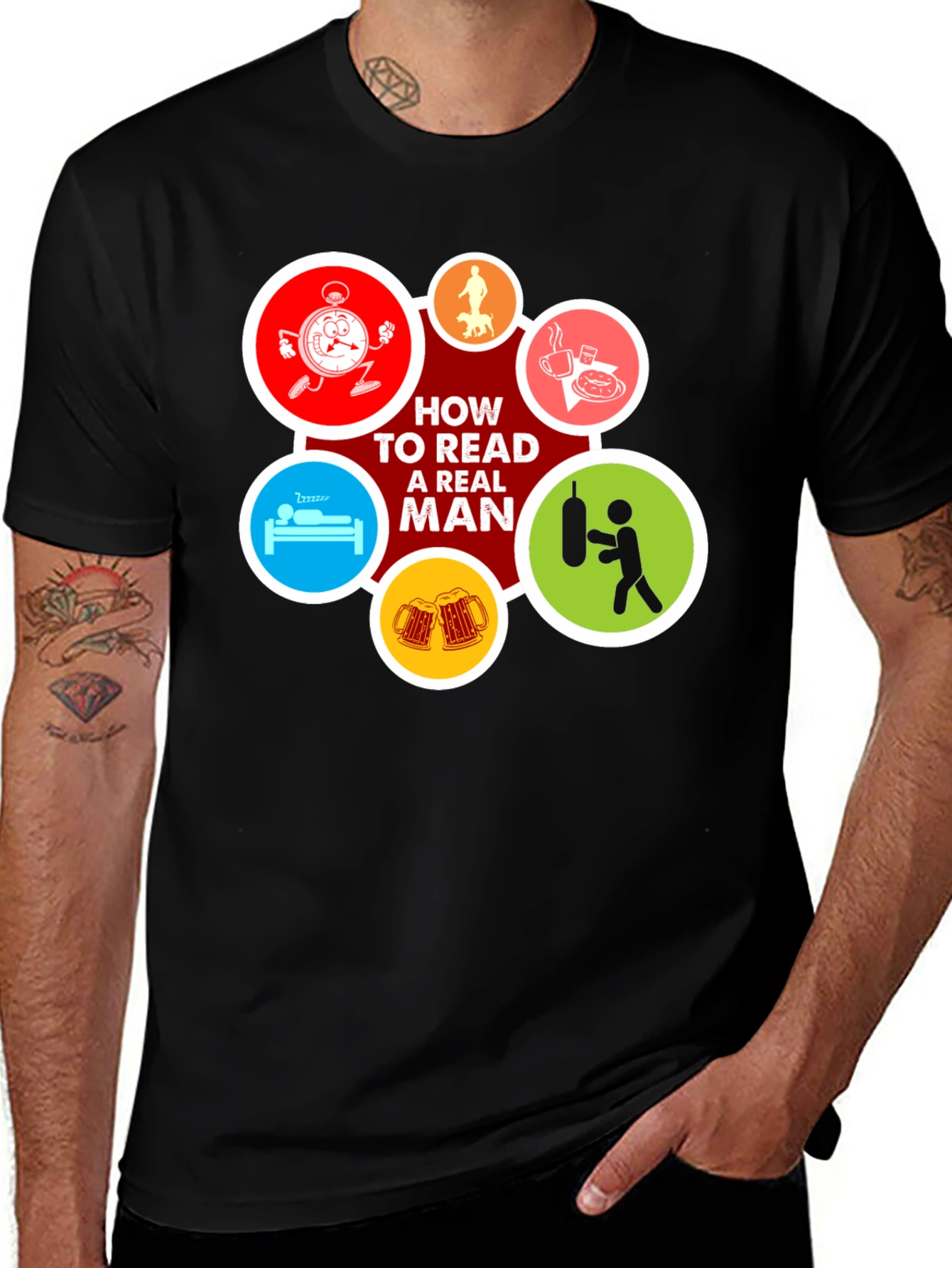 How to Read a Real Man Black T-Shirt