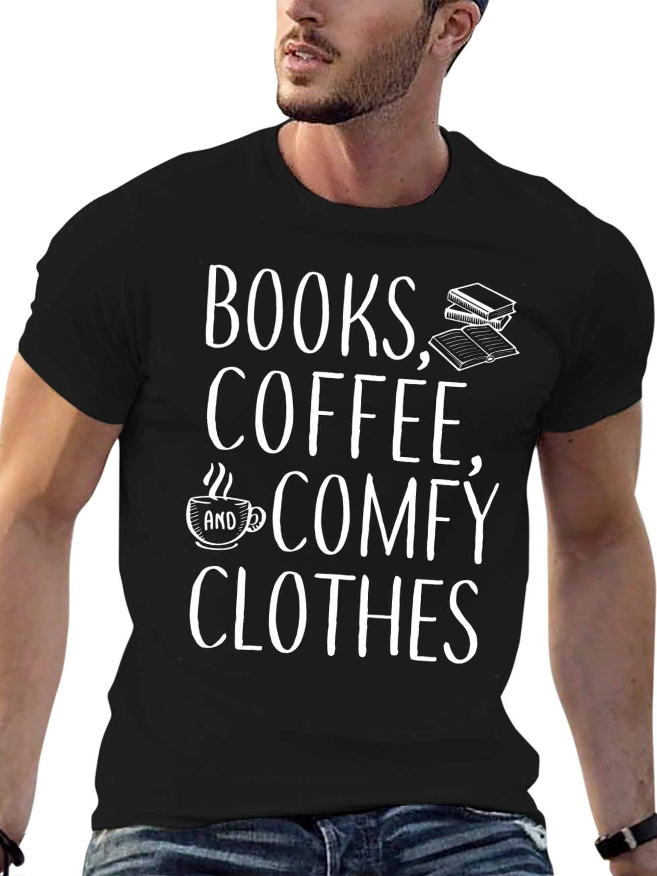 Books Coffee Comfy Clothes Graphic Tee