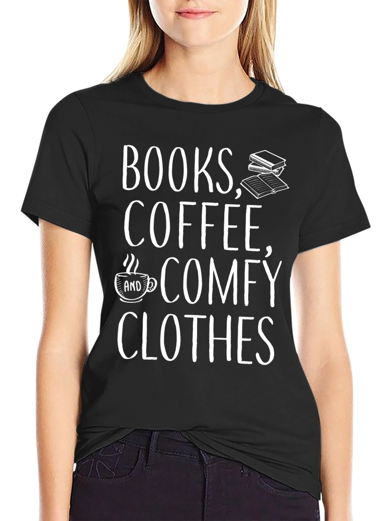 Books Coffee Comfy Clothes Graphic Tee