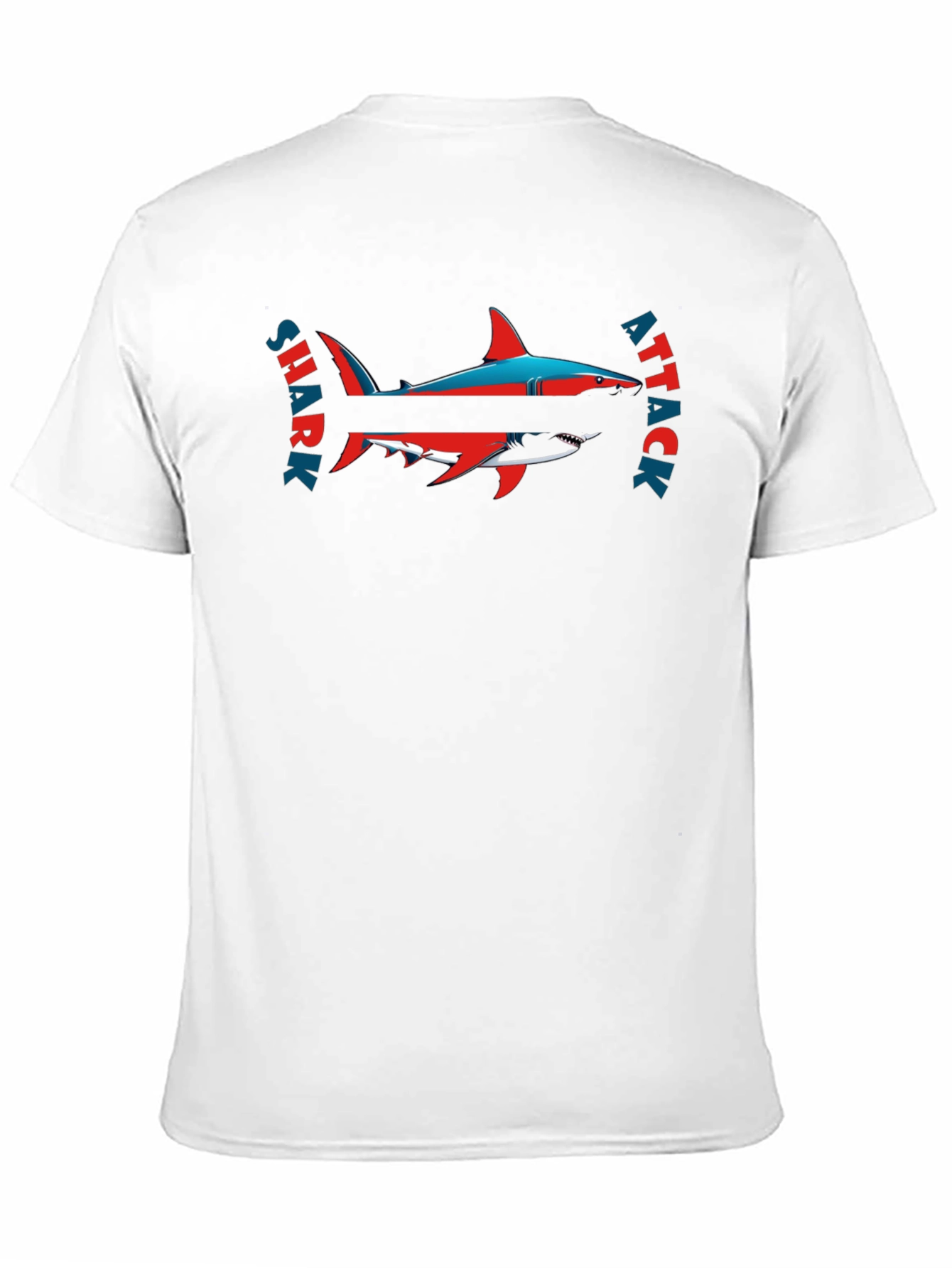 Shark Attack Graphic Tee - Black Cotton T-Shirt