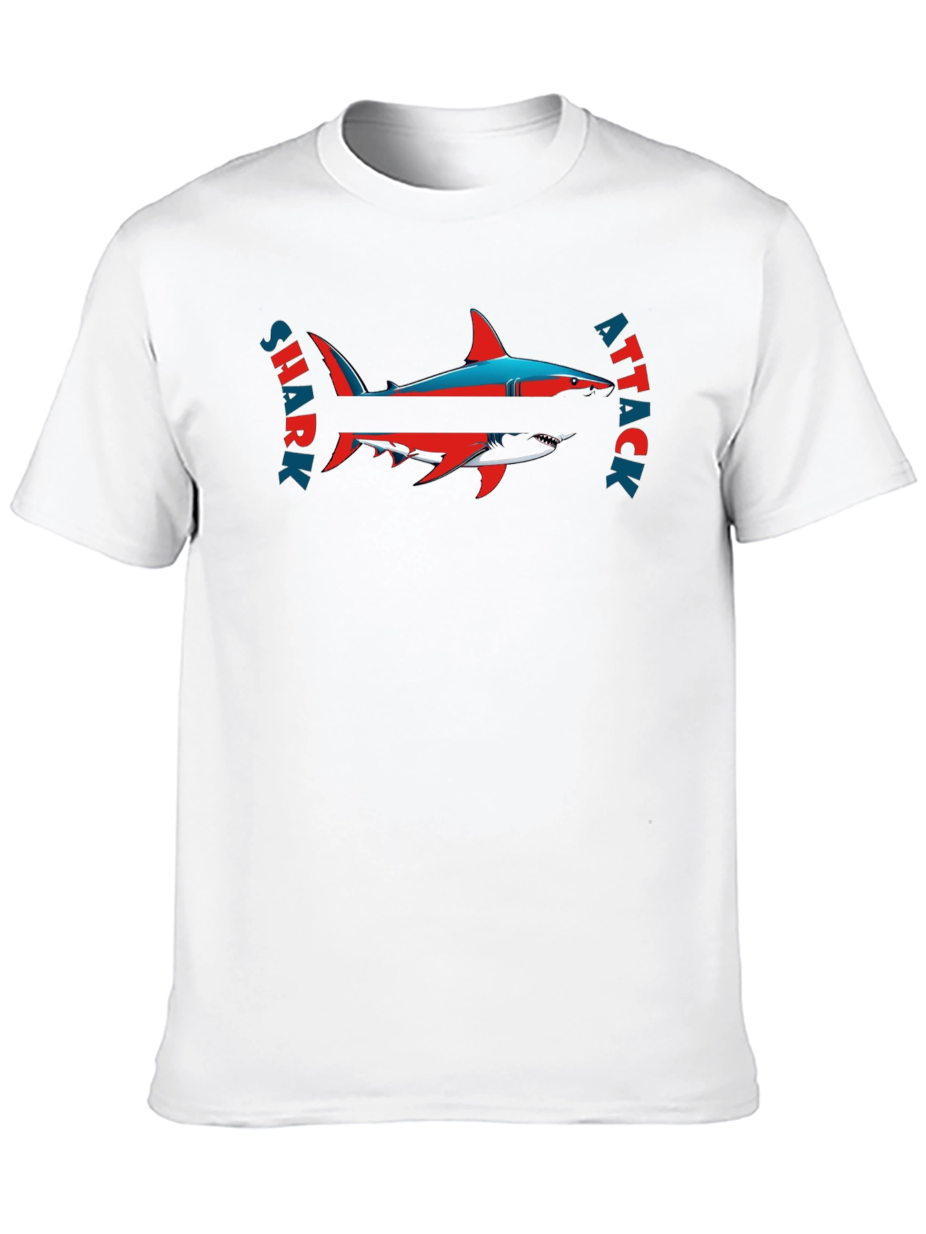 Shark Attack Graphic Tee - Black Cotton T-Shirt