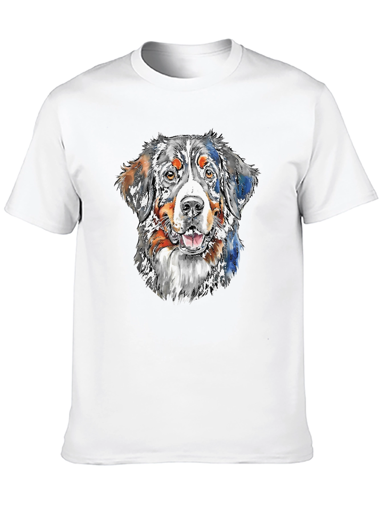 Dog Portrait Graphic Tee - Black Cotton Blend