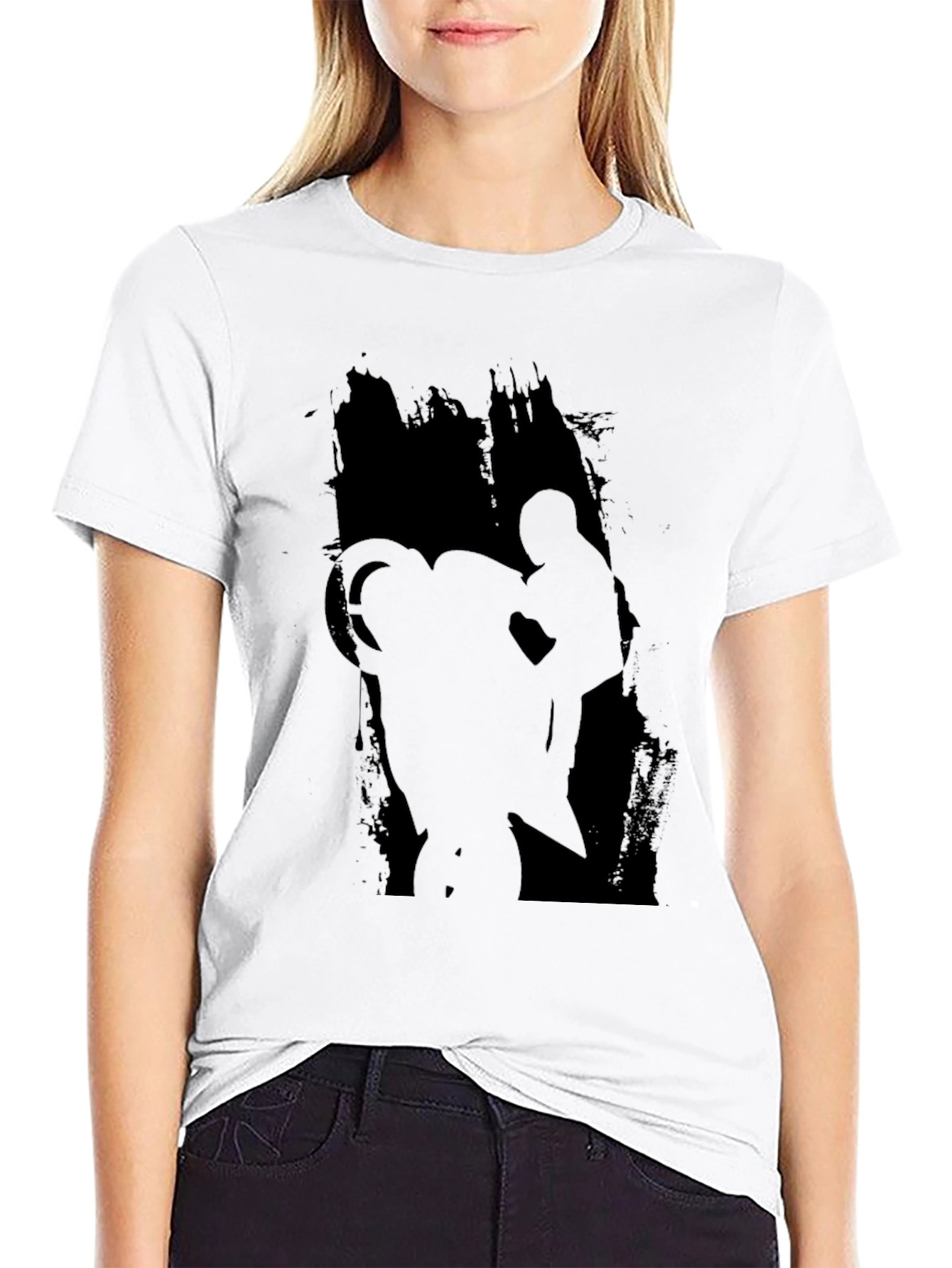 Black Graphic Tee - Motorcycle Rider Design