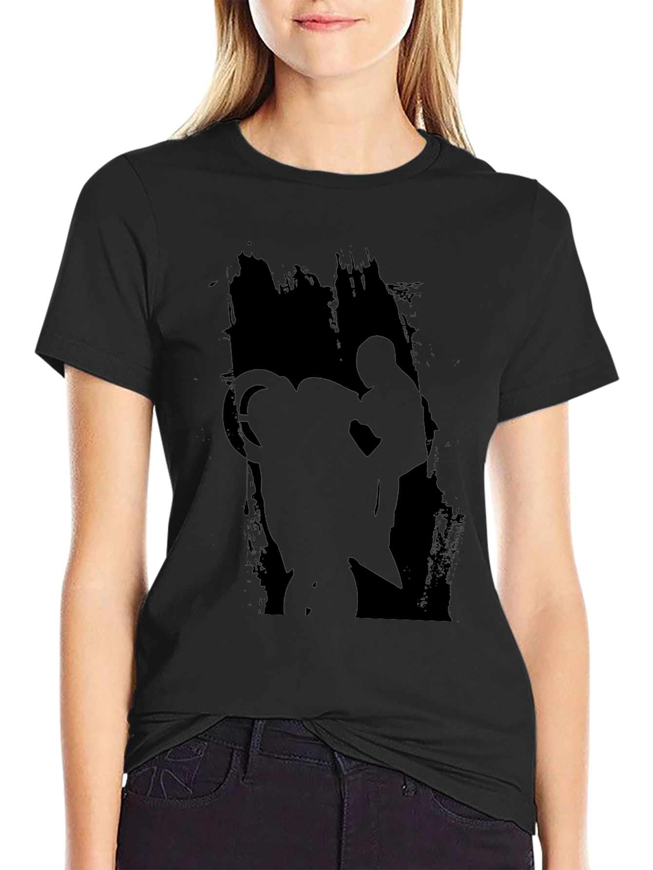 Black Graphic Tee - Motorcycle Rider Design