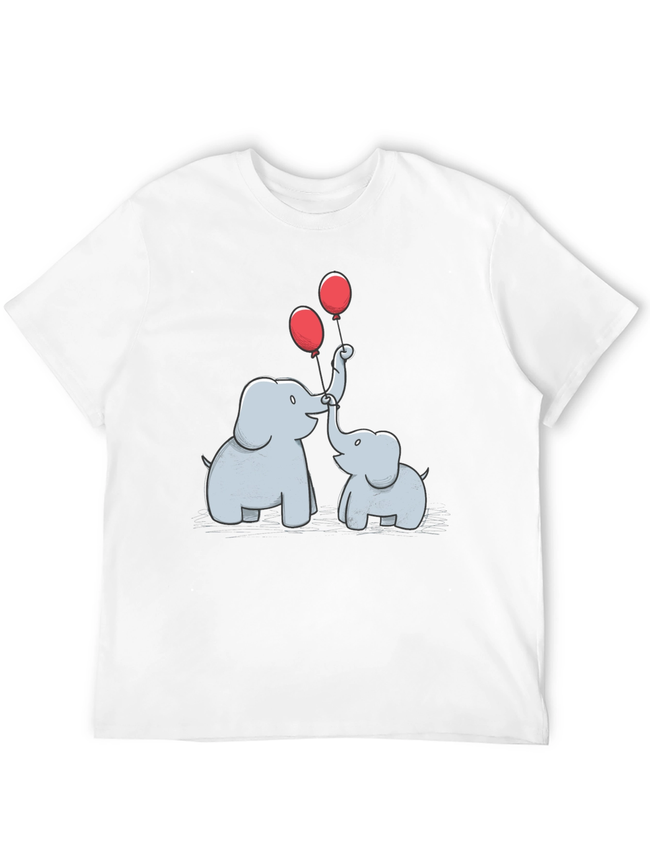 Elephant & Balloons Graphic Black T-Shirt