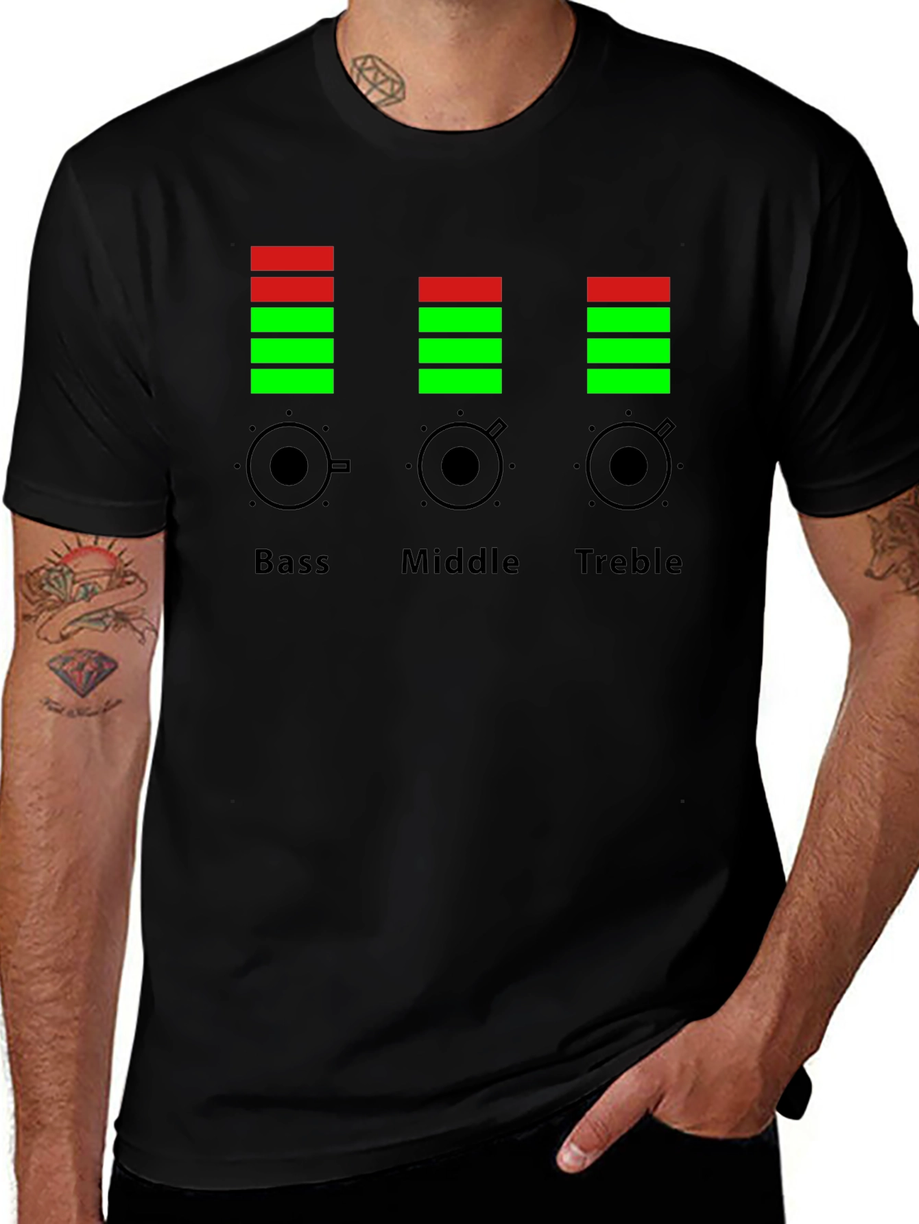 Bass Middle Treble Equalizer Graphic T-Shirt