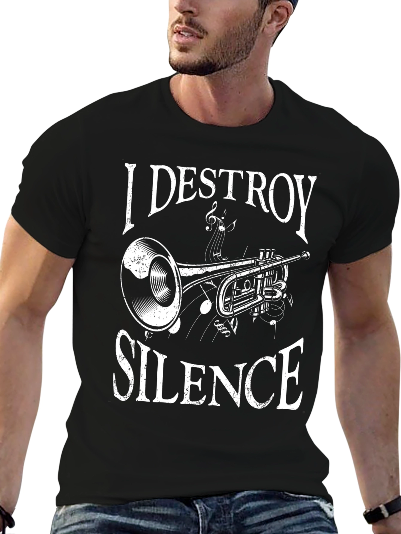 I DESTROY SILENCE Trumpet Graphic T-Shirt