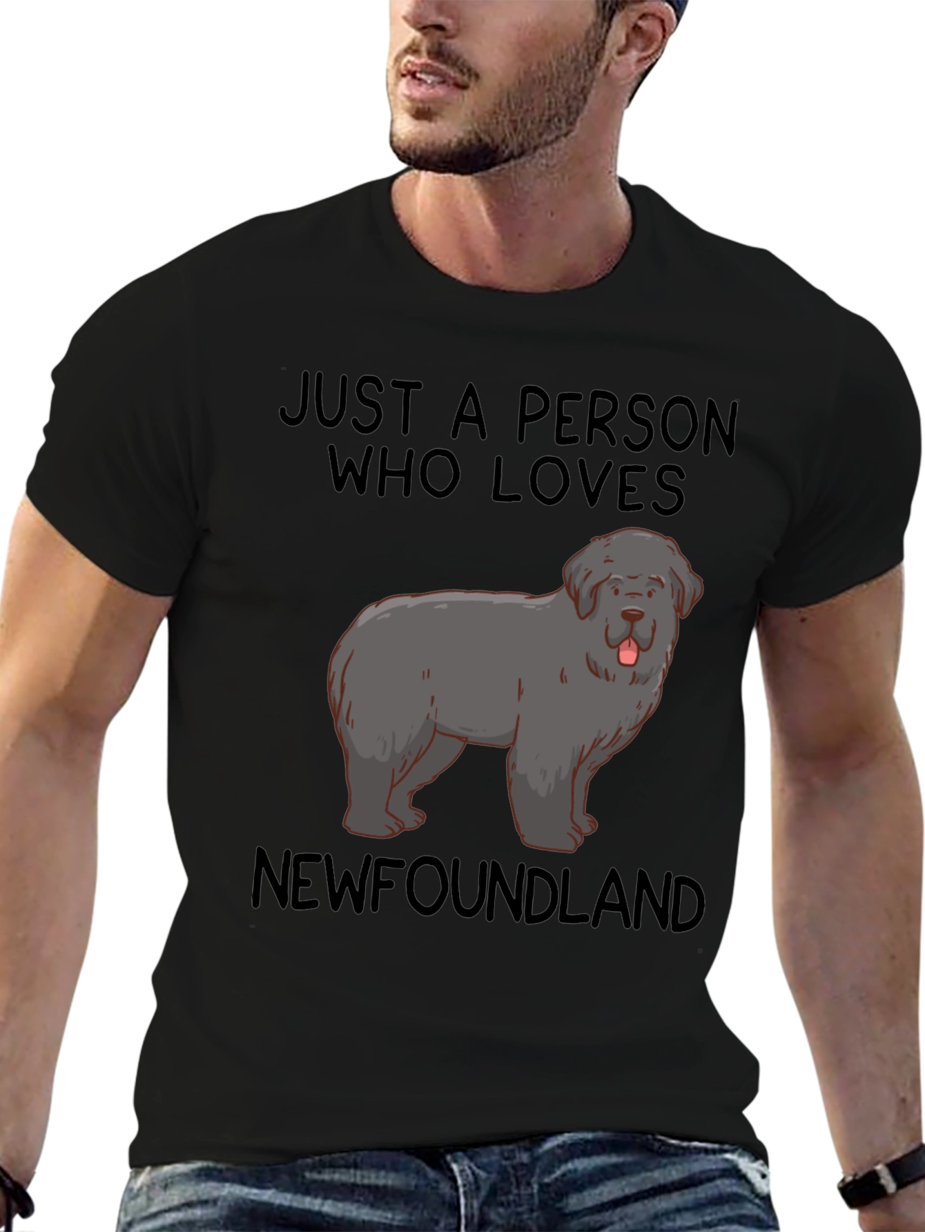 Newfoundland Dog Lover T-Shirt Unisex Black Tee
