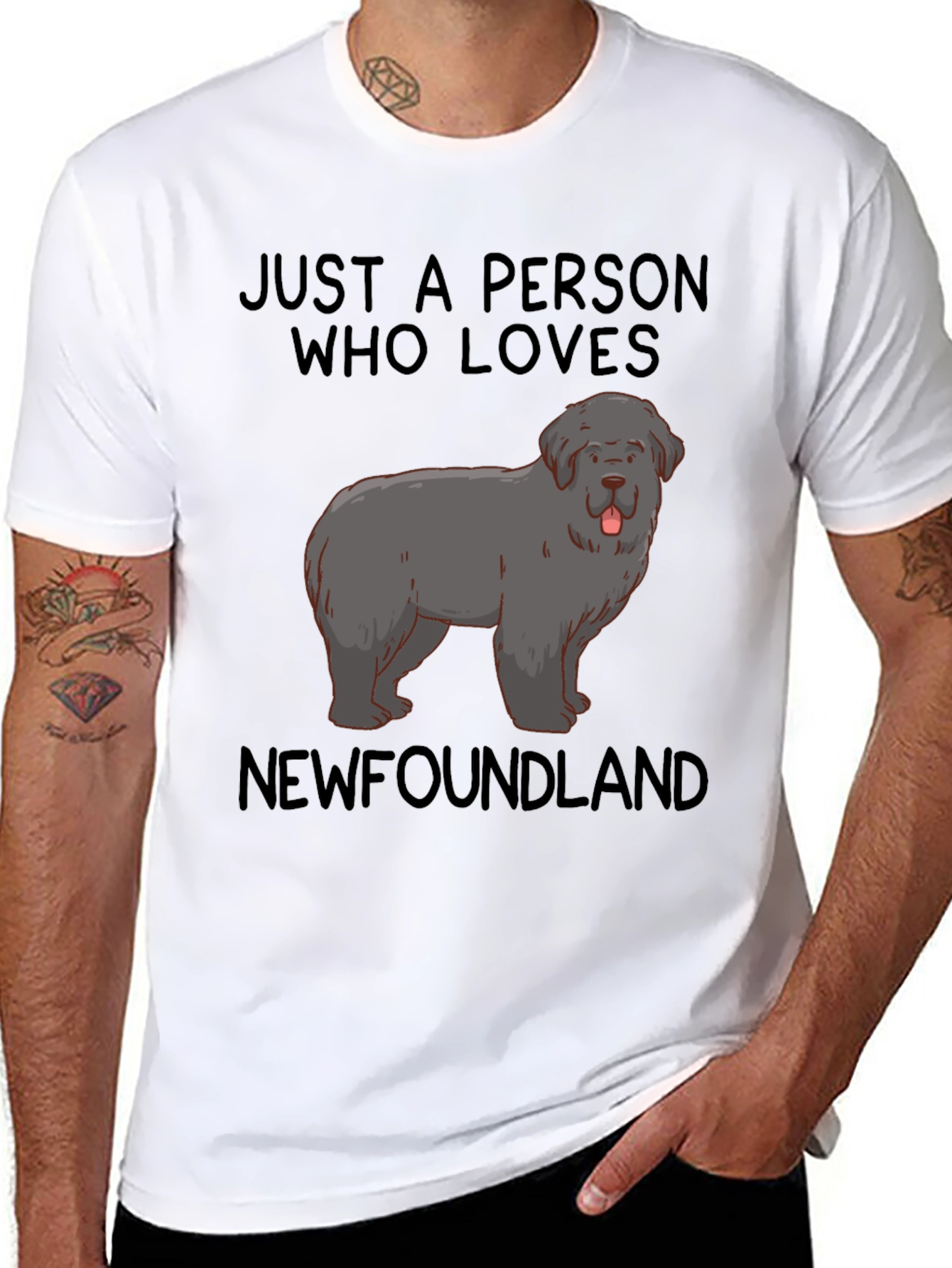 Newfoundland Dog Lover T-Shirt Unisex Black Tee
