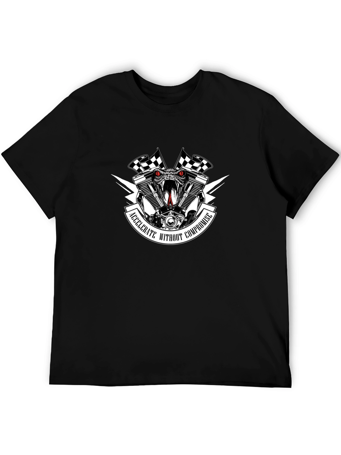 Motorcycle Snake Engine Graphic T-Shirt