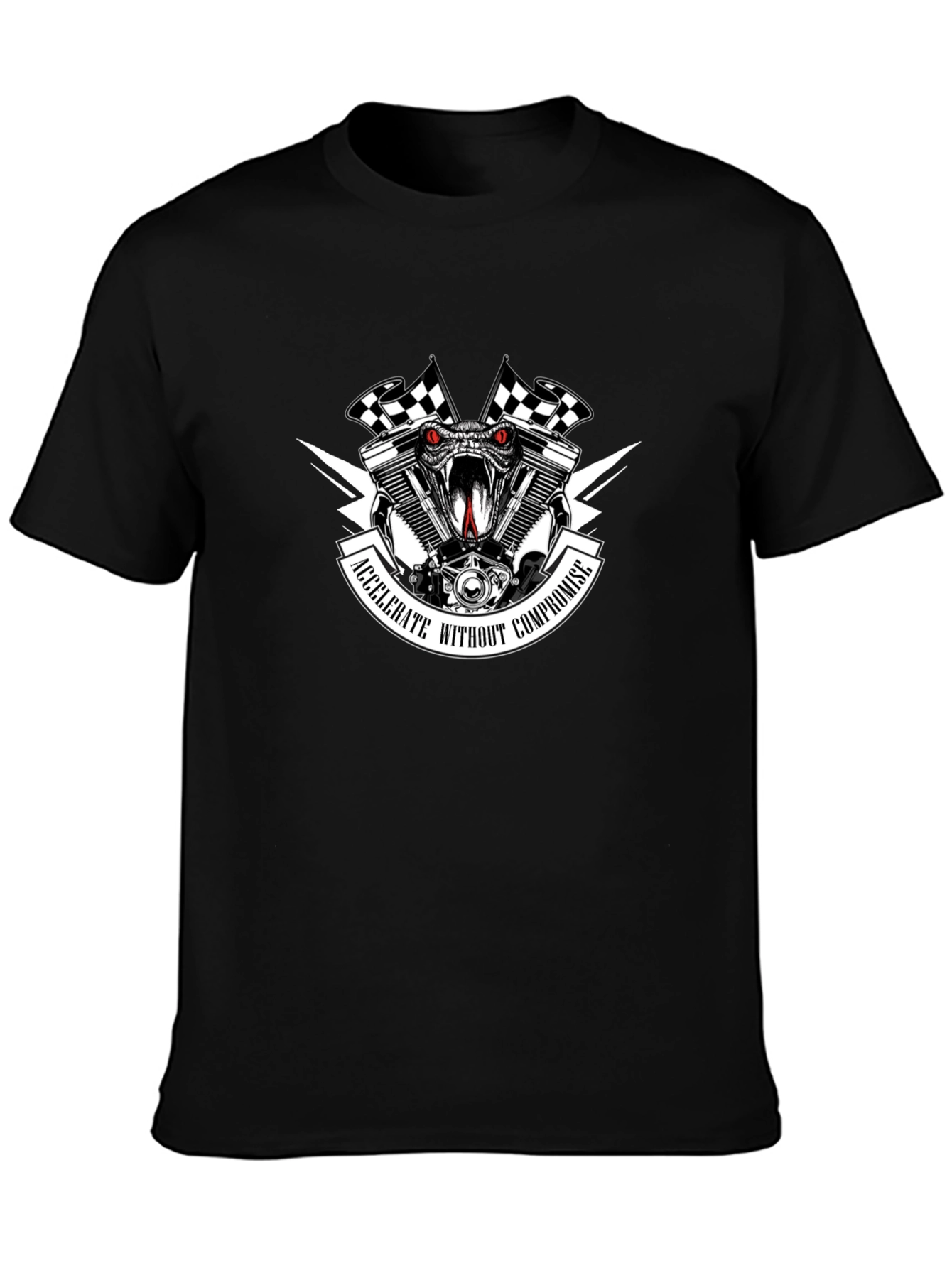 Motorcycle Snake Engine Graphic T-Shirt