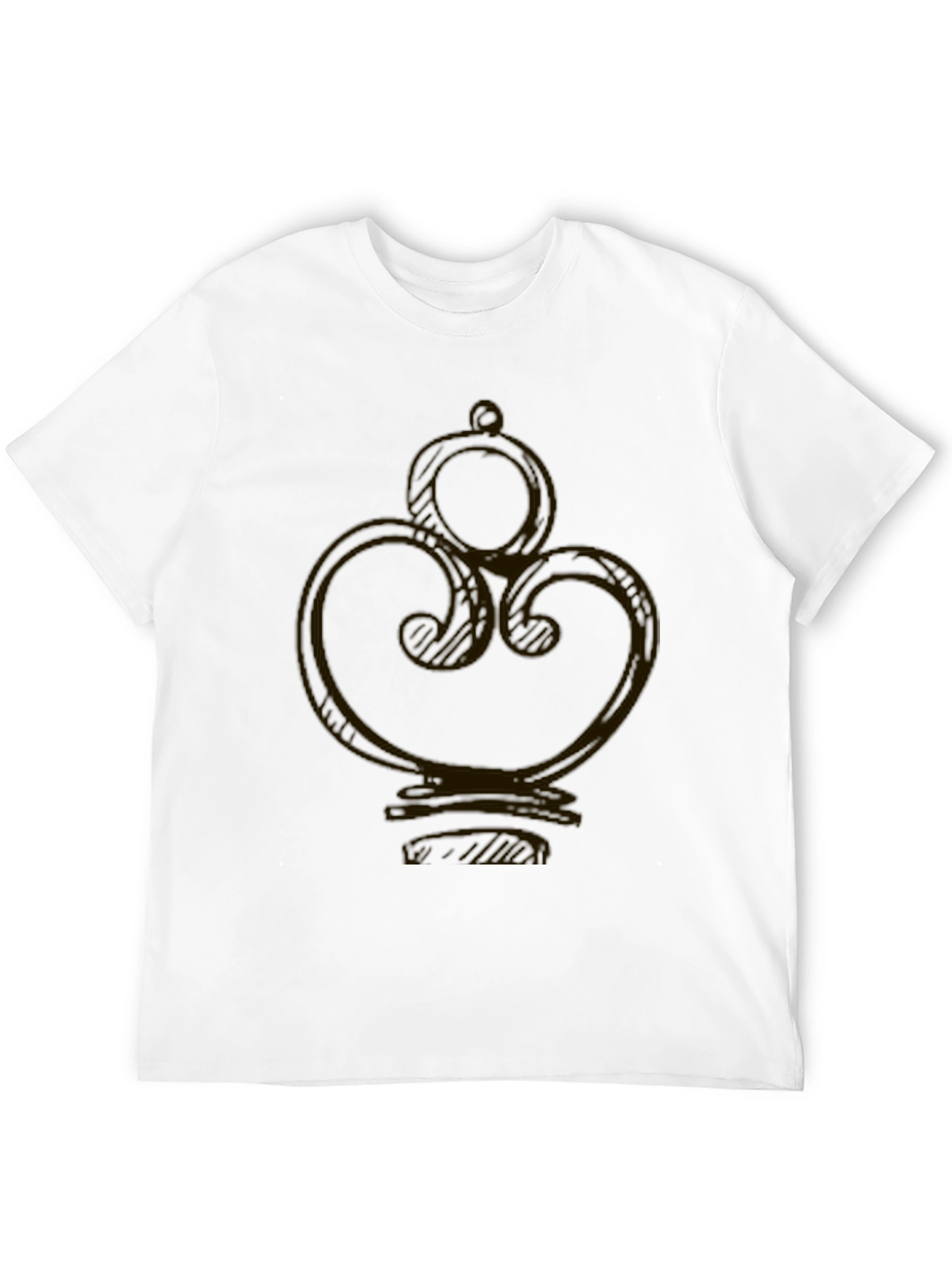 Elegant Swirl Graphic Black T-Shirt
