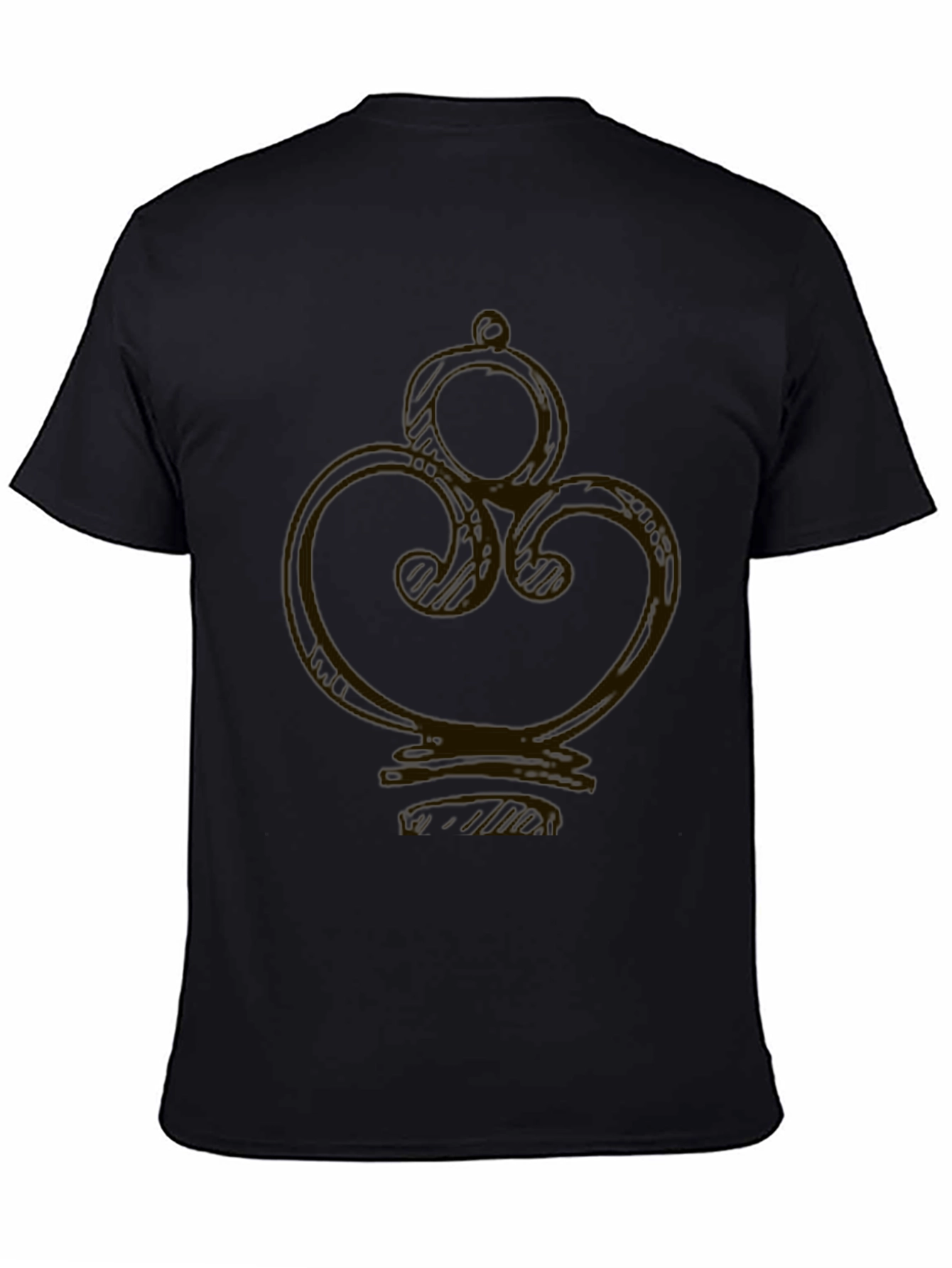 Elegant Swirl Graphic Black T-Shirt