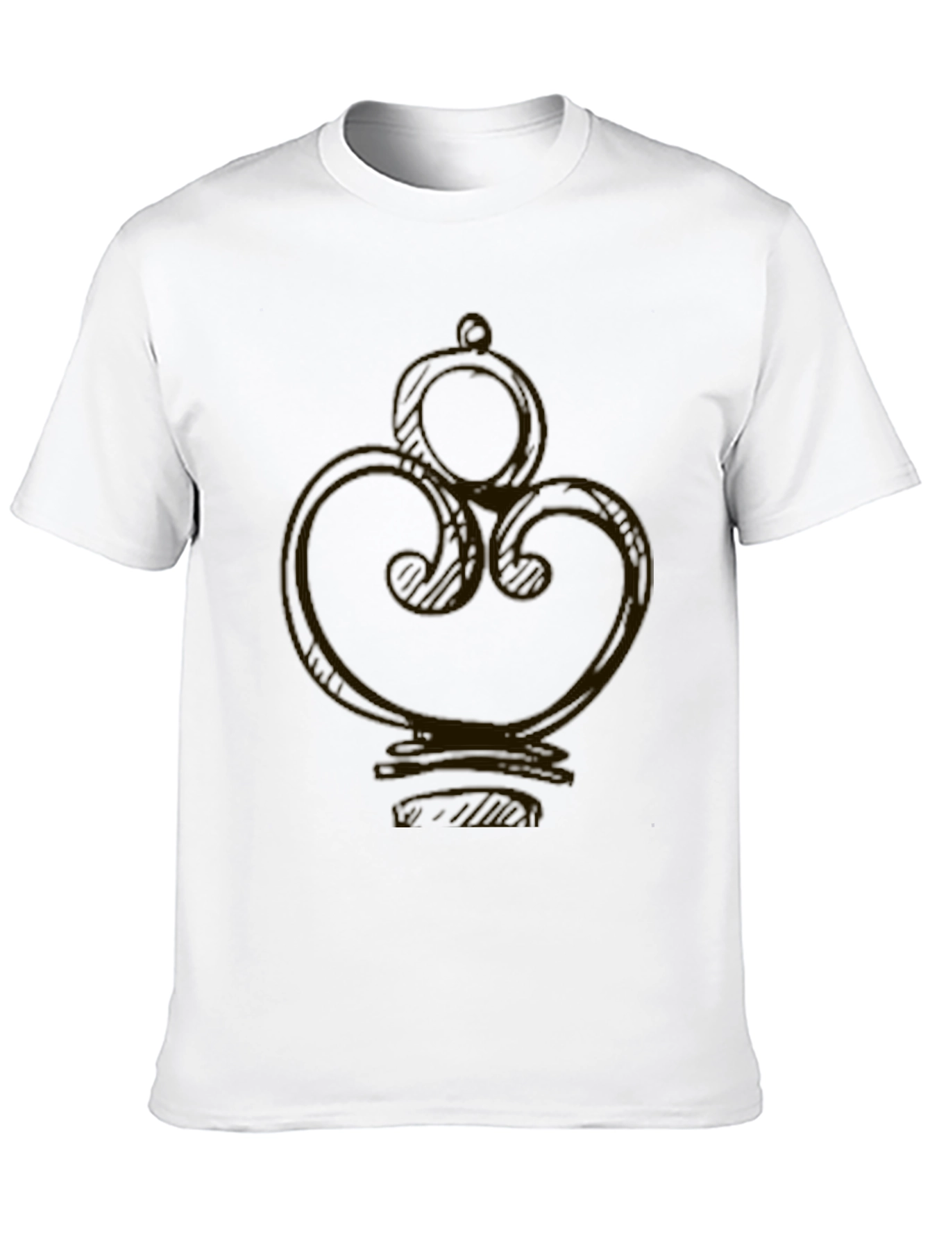 Elegant Swirl Graphic Black T-Shirt