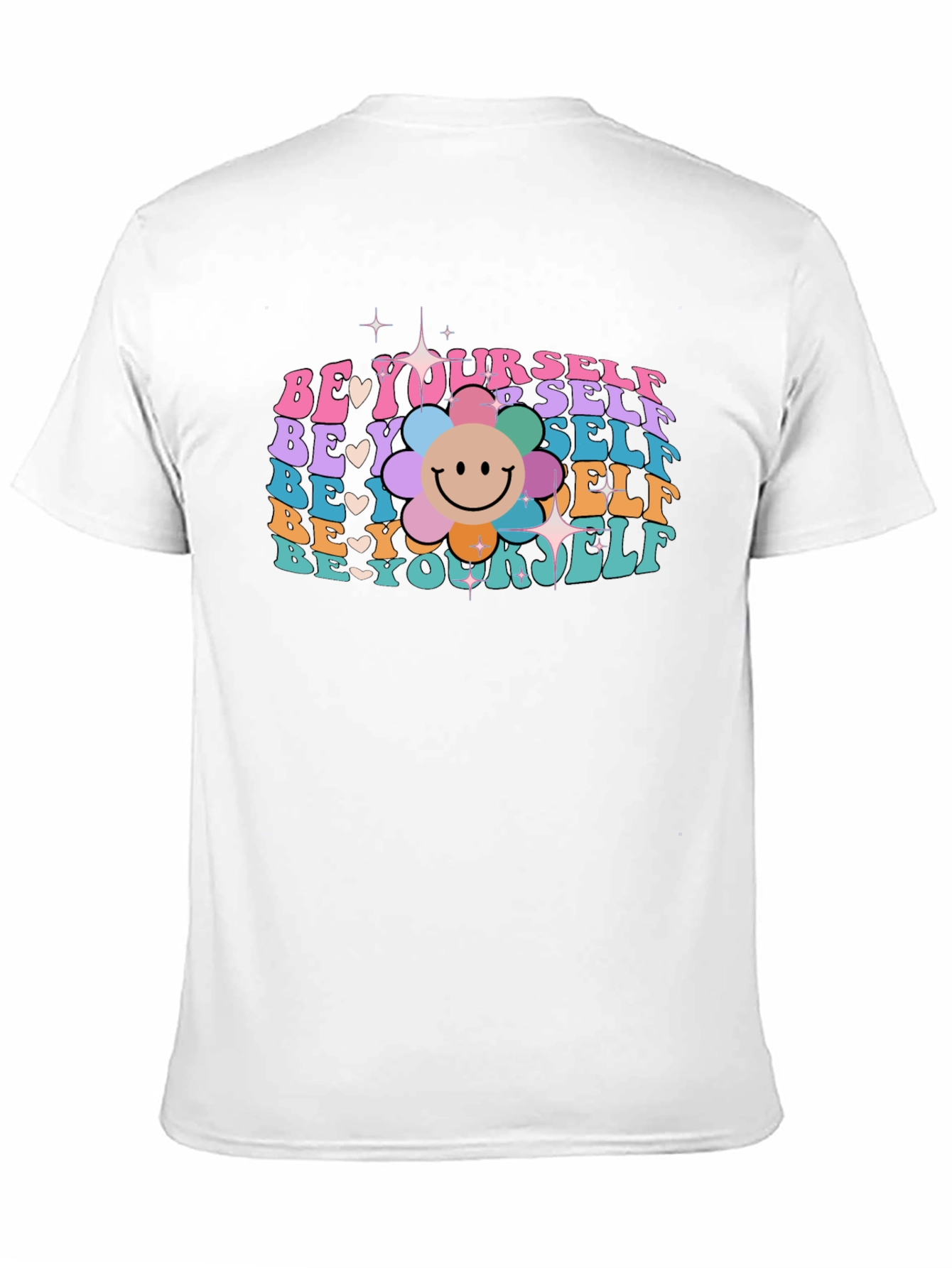 Be Yourself Graphic Tee - Retro Flower Power T-Shirt