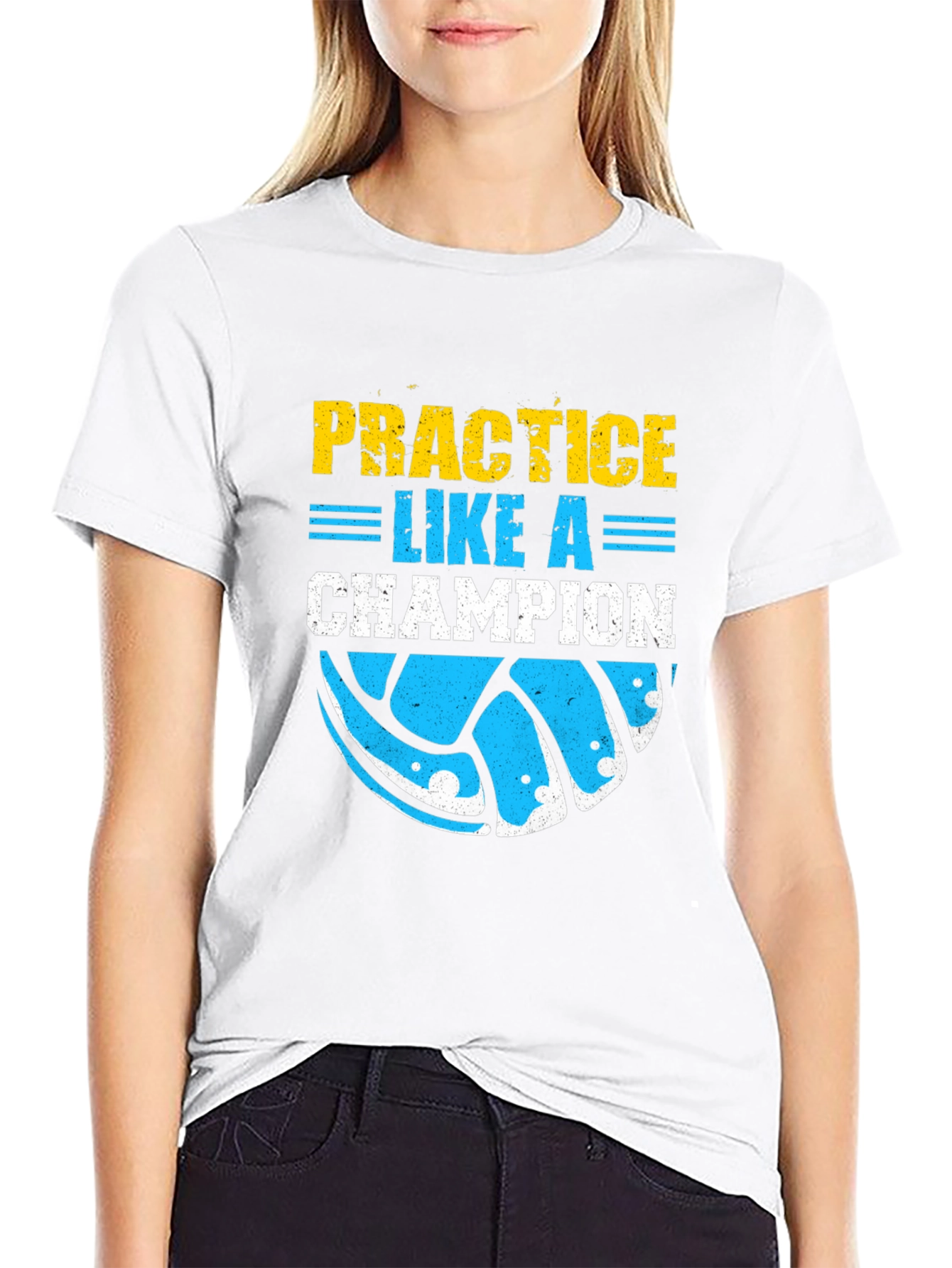 Practice Like A Champion Volleyball Graphic Tee