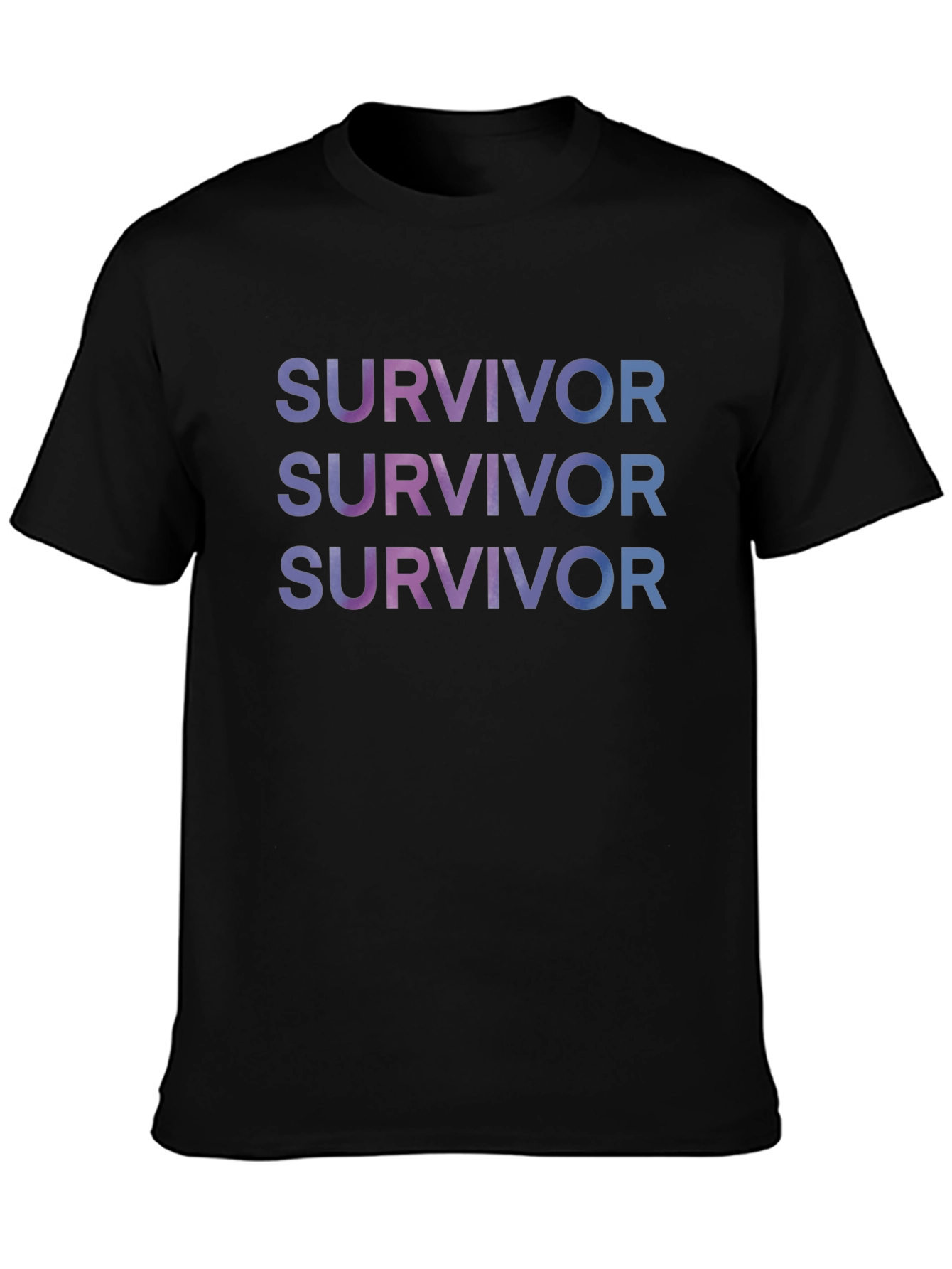 Survivor Gradient Print Black T-Shirt