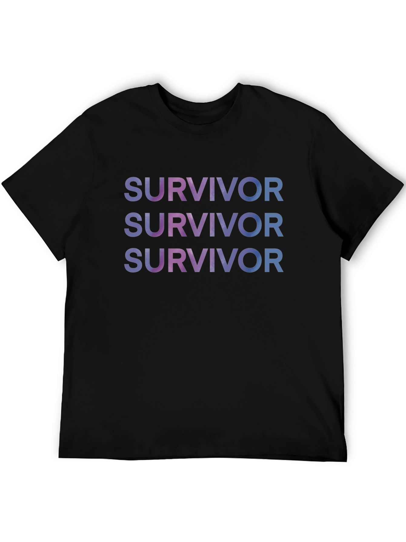 Survivor Gradient Print Black T-Shirt