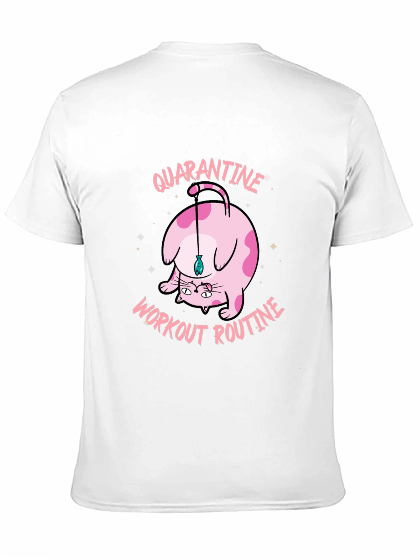 Quarantine Workout Routine Cat Graphic T-Shirt