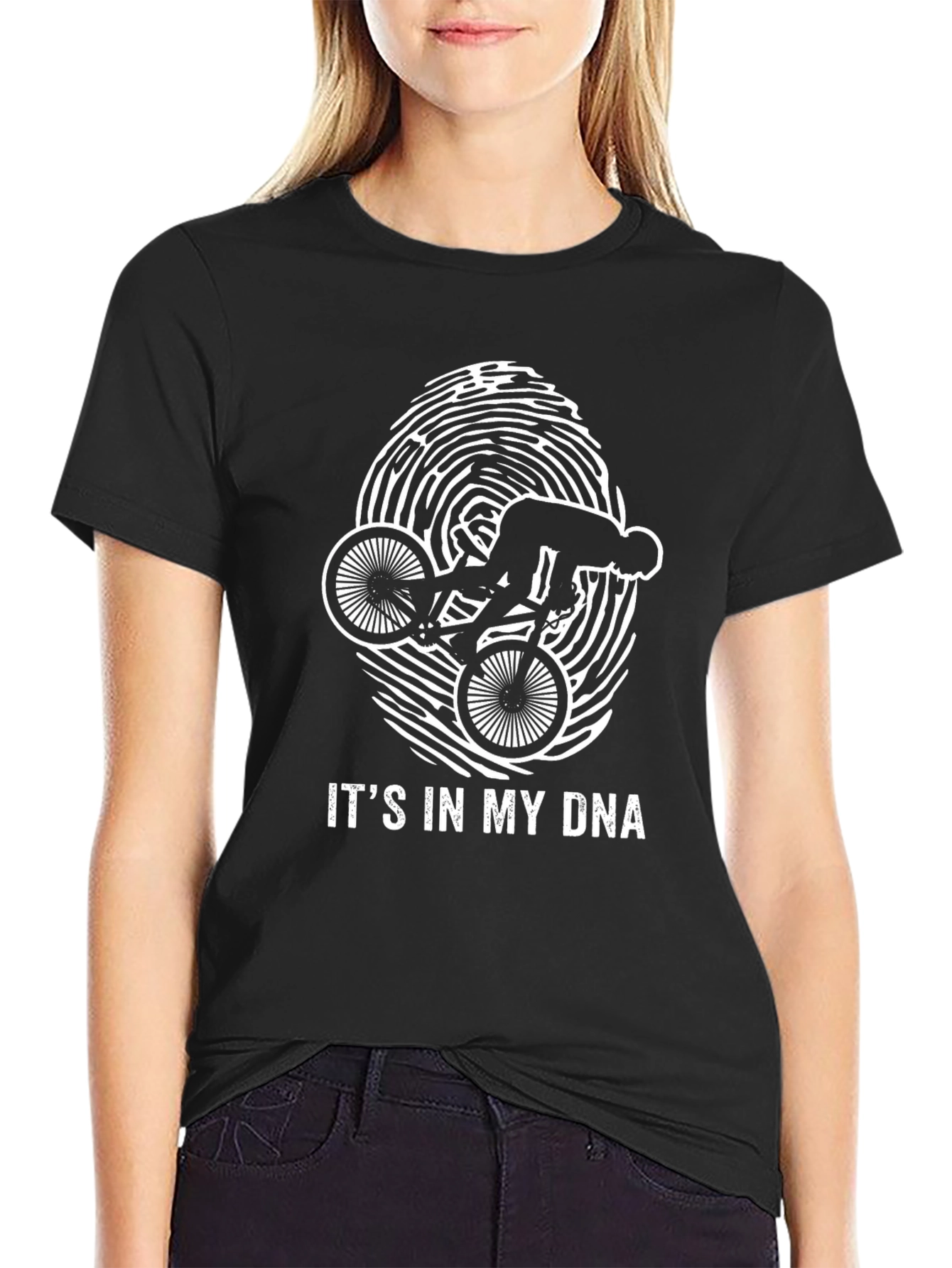 Cycling DNA T-Shirt - Black Graphic Tee
