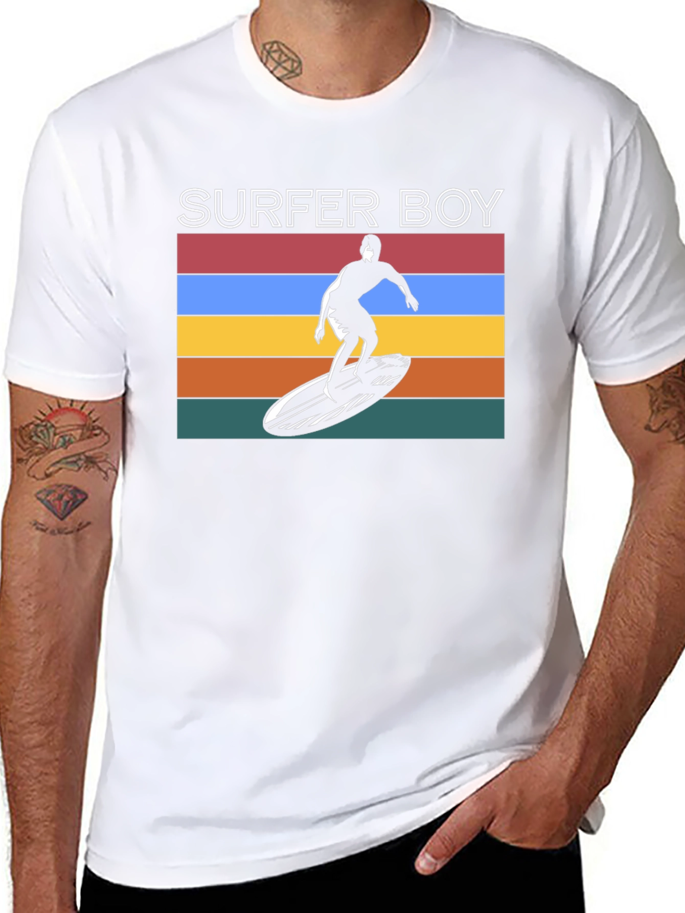 Surfer Boy Tee - Retro Graphic