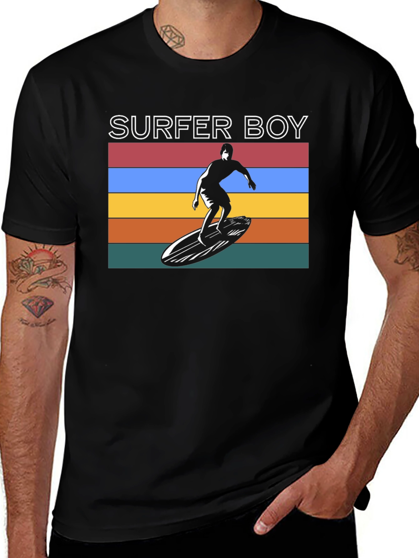 Surfer Boy Tee - Retro Graphic