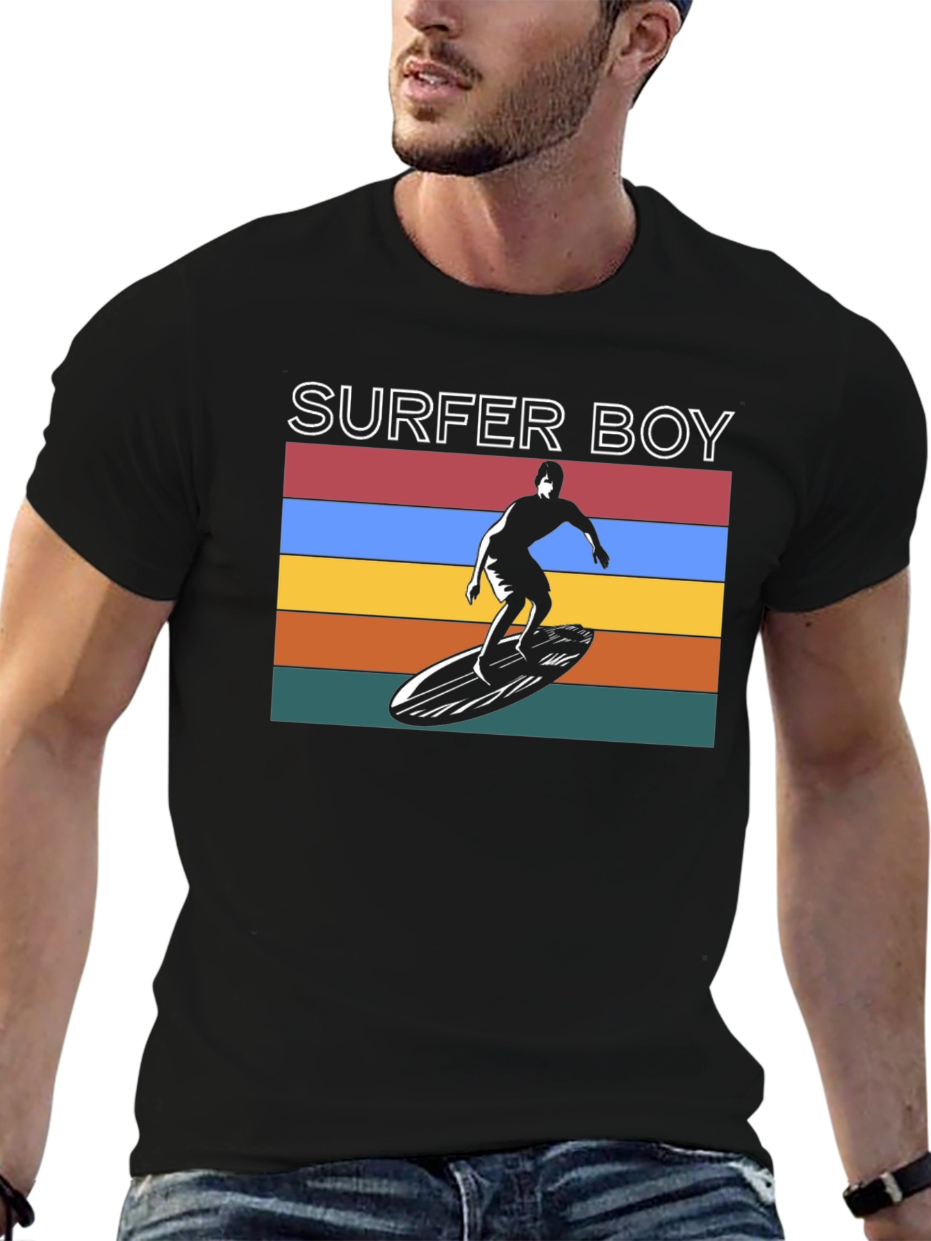 Surfer Boy Tee - Retro Graphic