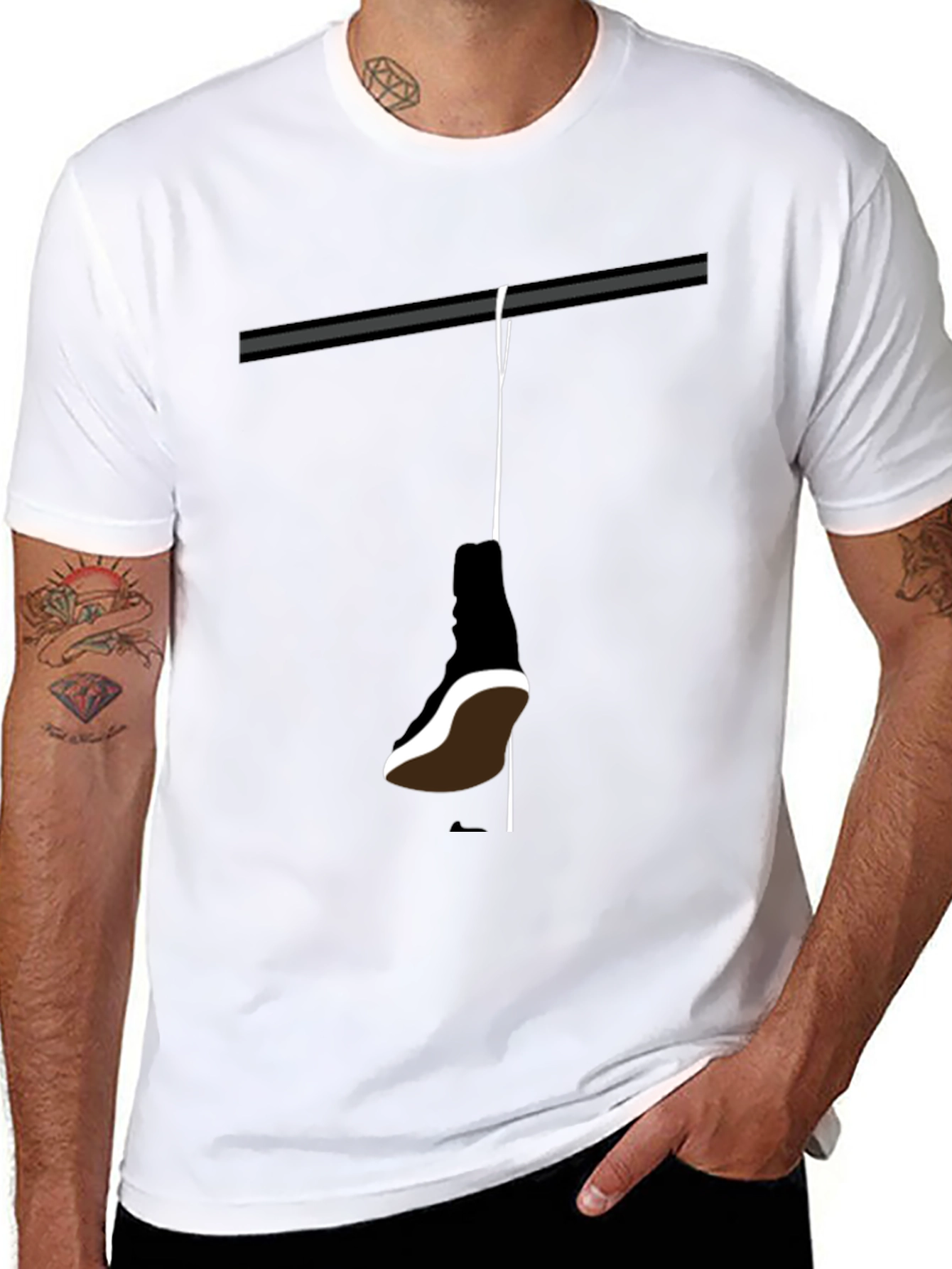 Hanging Shoe Graphic Tee - Urban Style Shirt