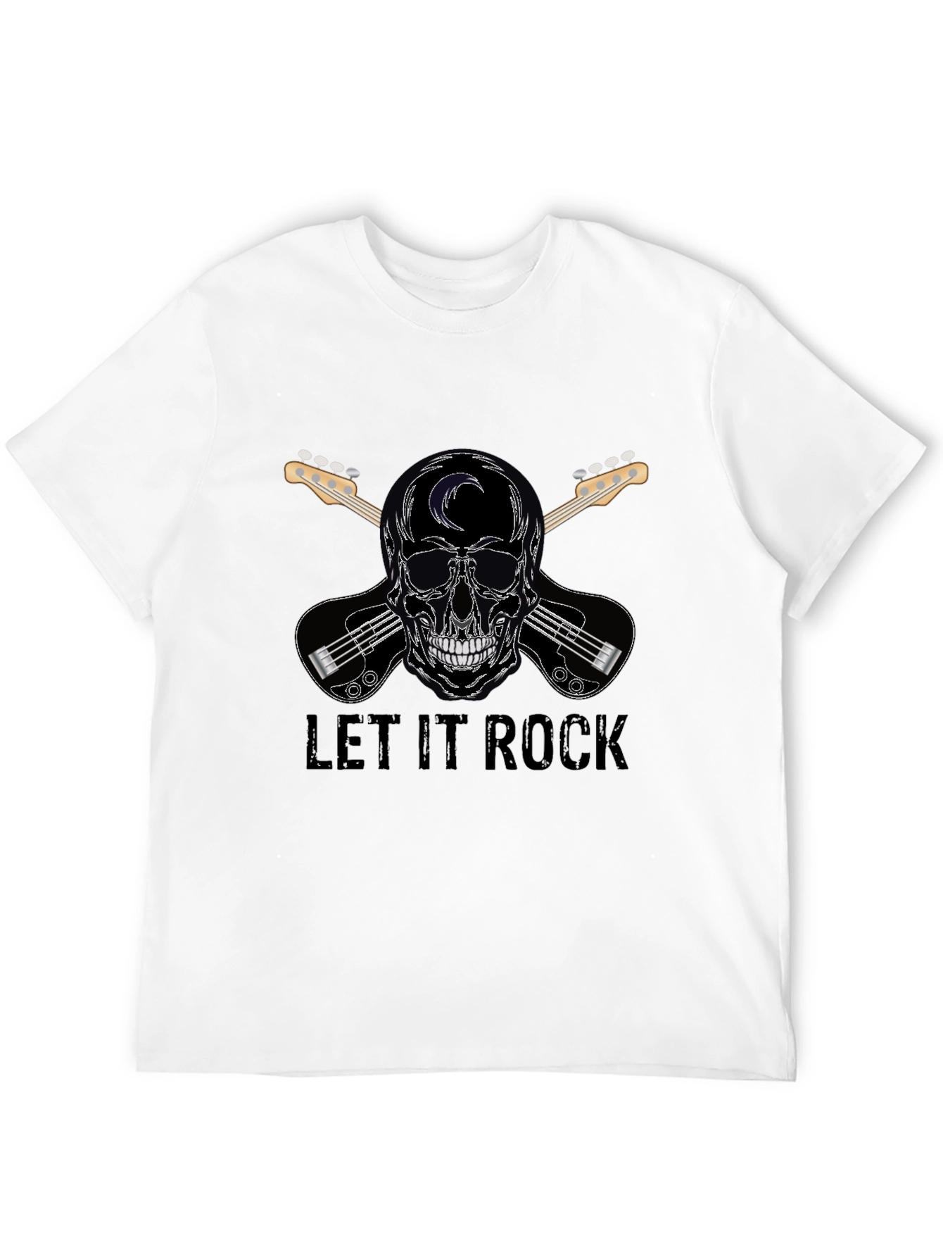 Let It Rock Skull & Guitar T-Shirt