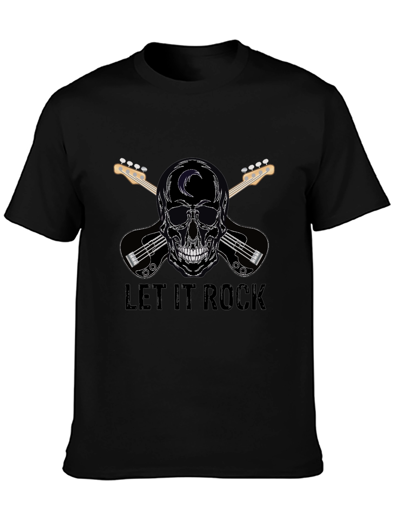 Let It Rock Skull & Guitar T-Shirt