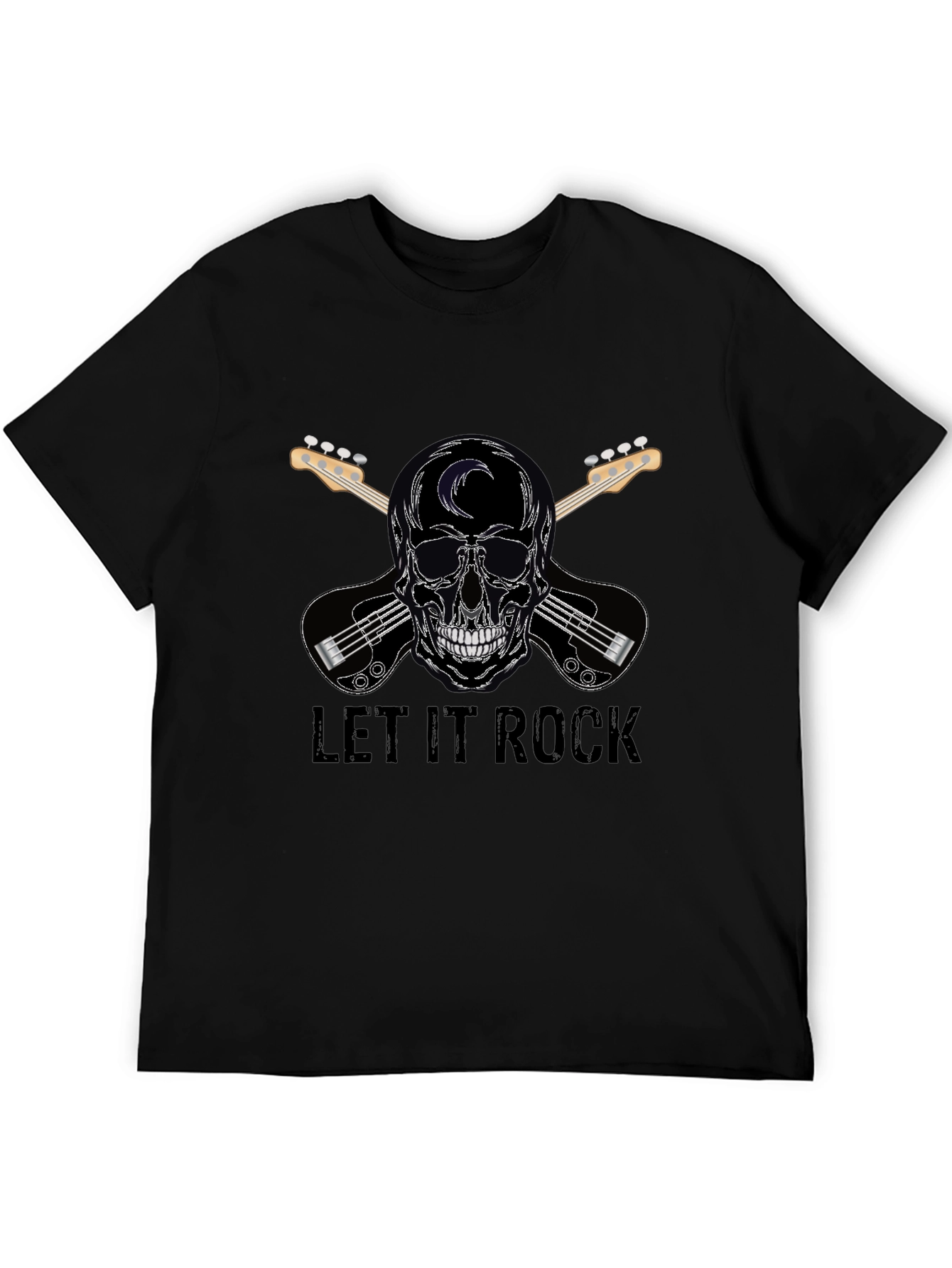 Let It Rock Skull & Guitar T-Shirt