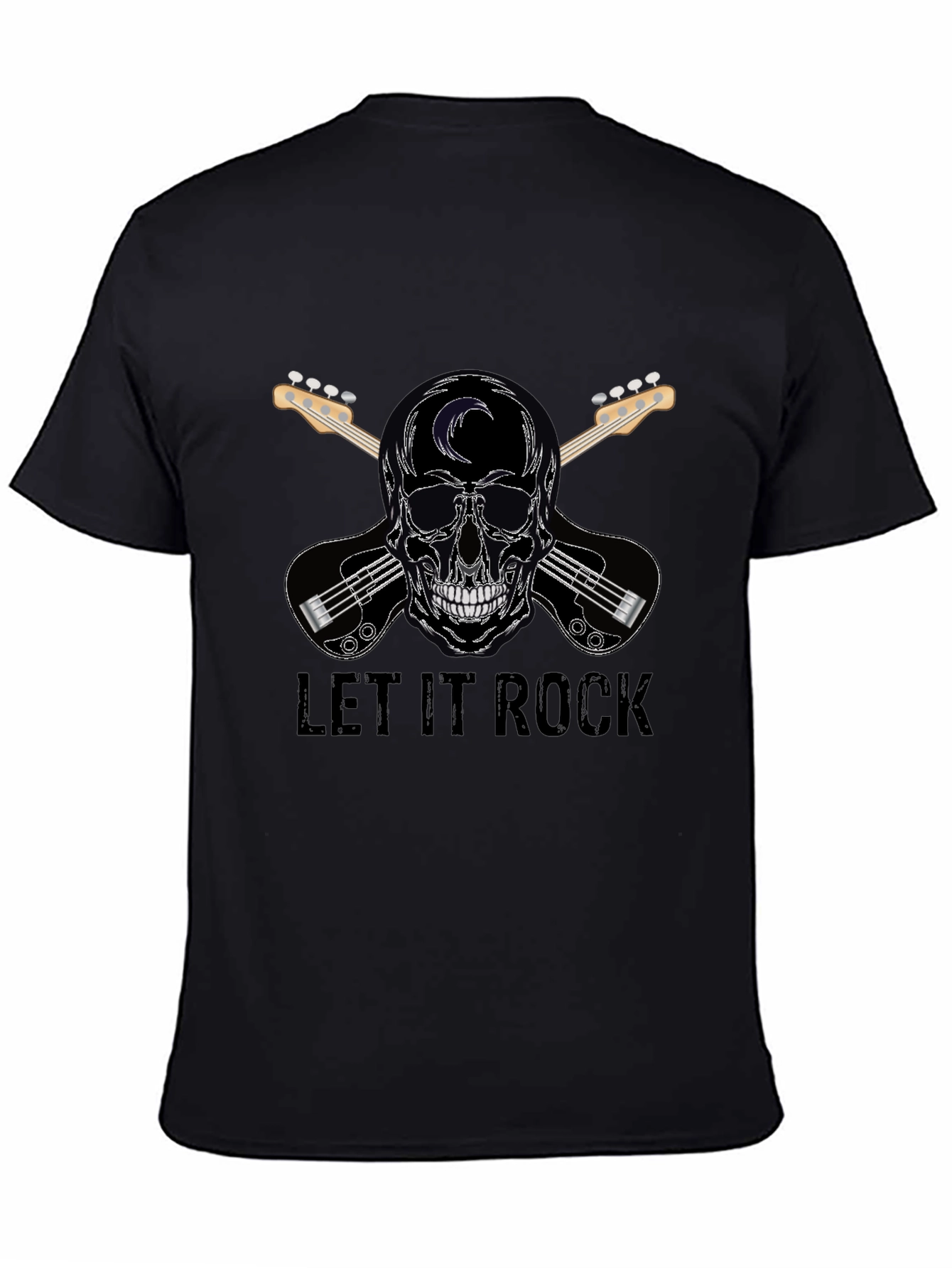 Let It Rock Skull & Guitar T-Shirt