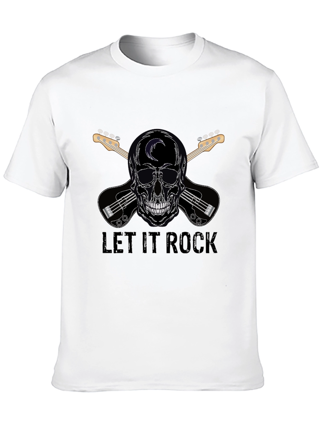 Let It Rock Skull & Guitar T-Shirt