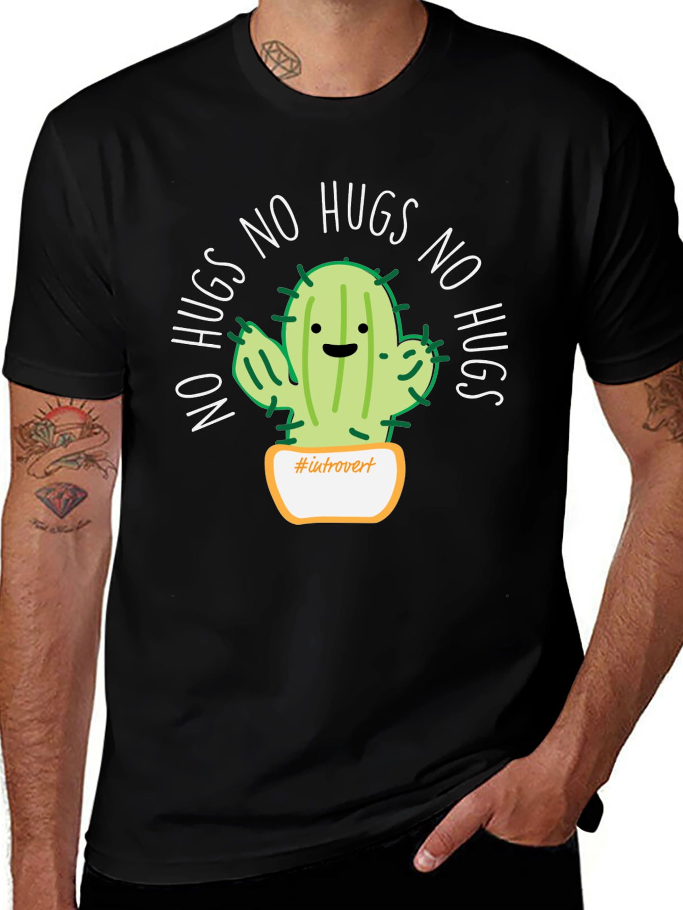 Introvert Cactus No Hugs T-Shirt