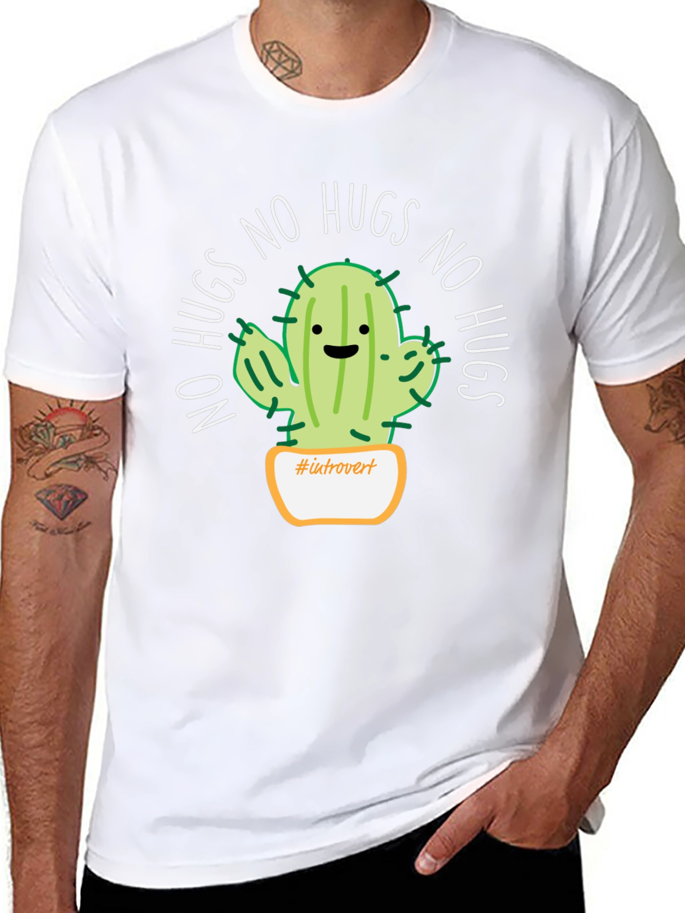 Introvert Cactus No Hugs T-Shirt