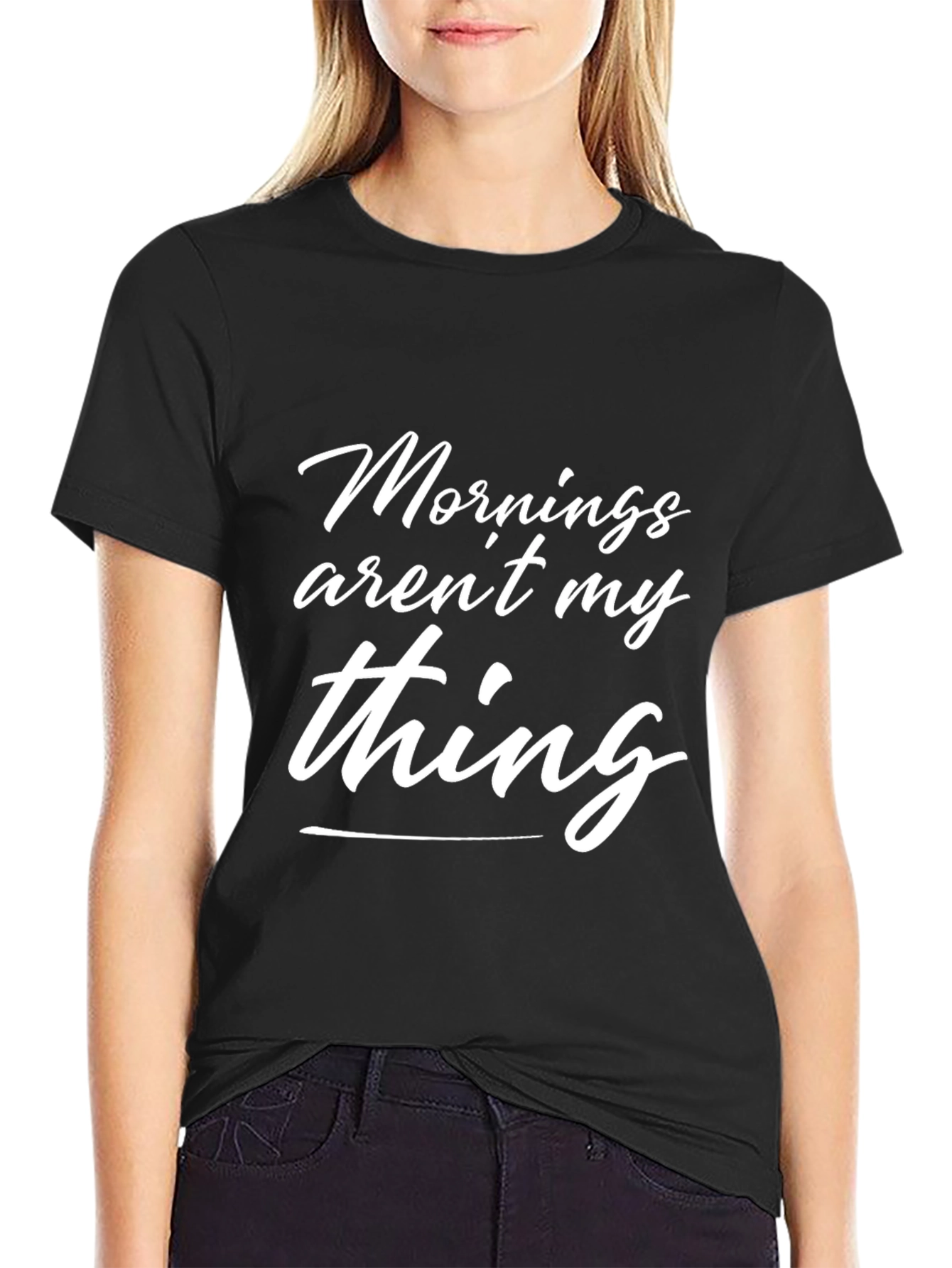 Mornings Not My Thing Graphic Tee - Black