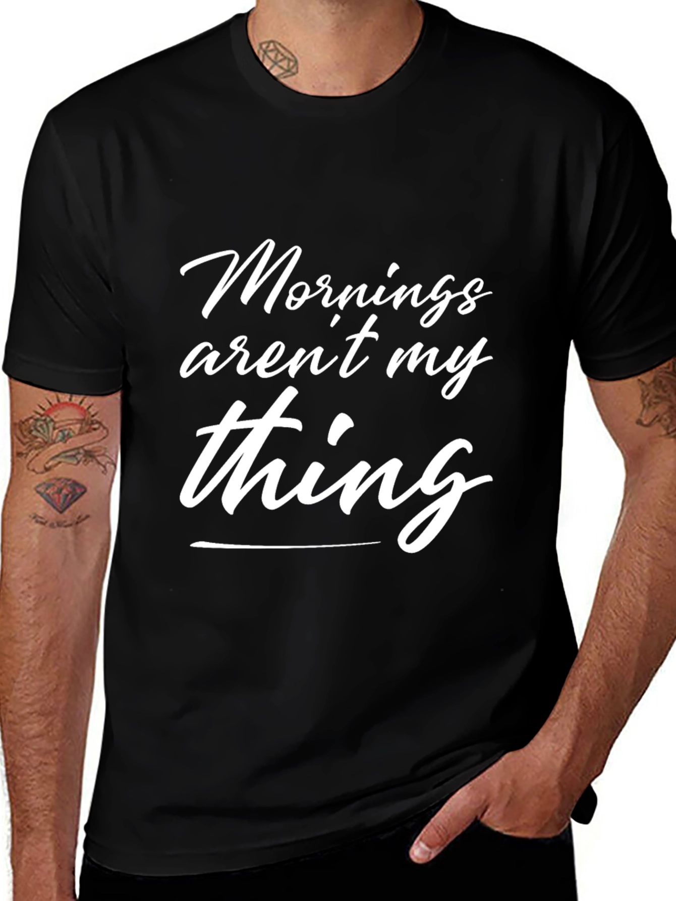 Mornings Not My Thing Graphic Tee - Black